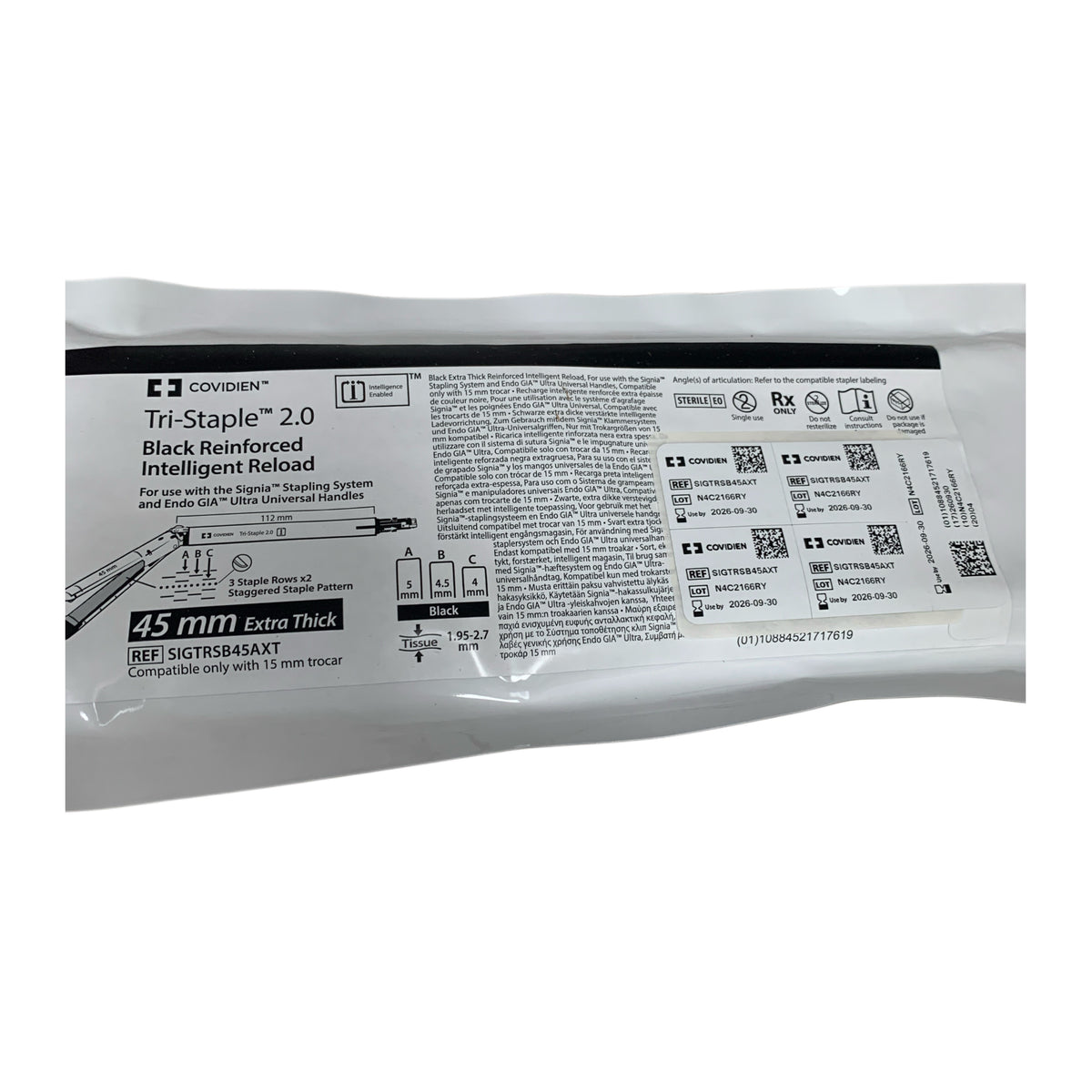COVIDIEN SIGTRSB45AXT Tri-Staple 2.0 Black Reinforced Intelligent Reload 45 mm Extra Thick EXP 2026 09