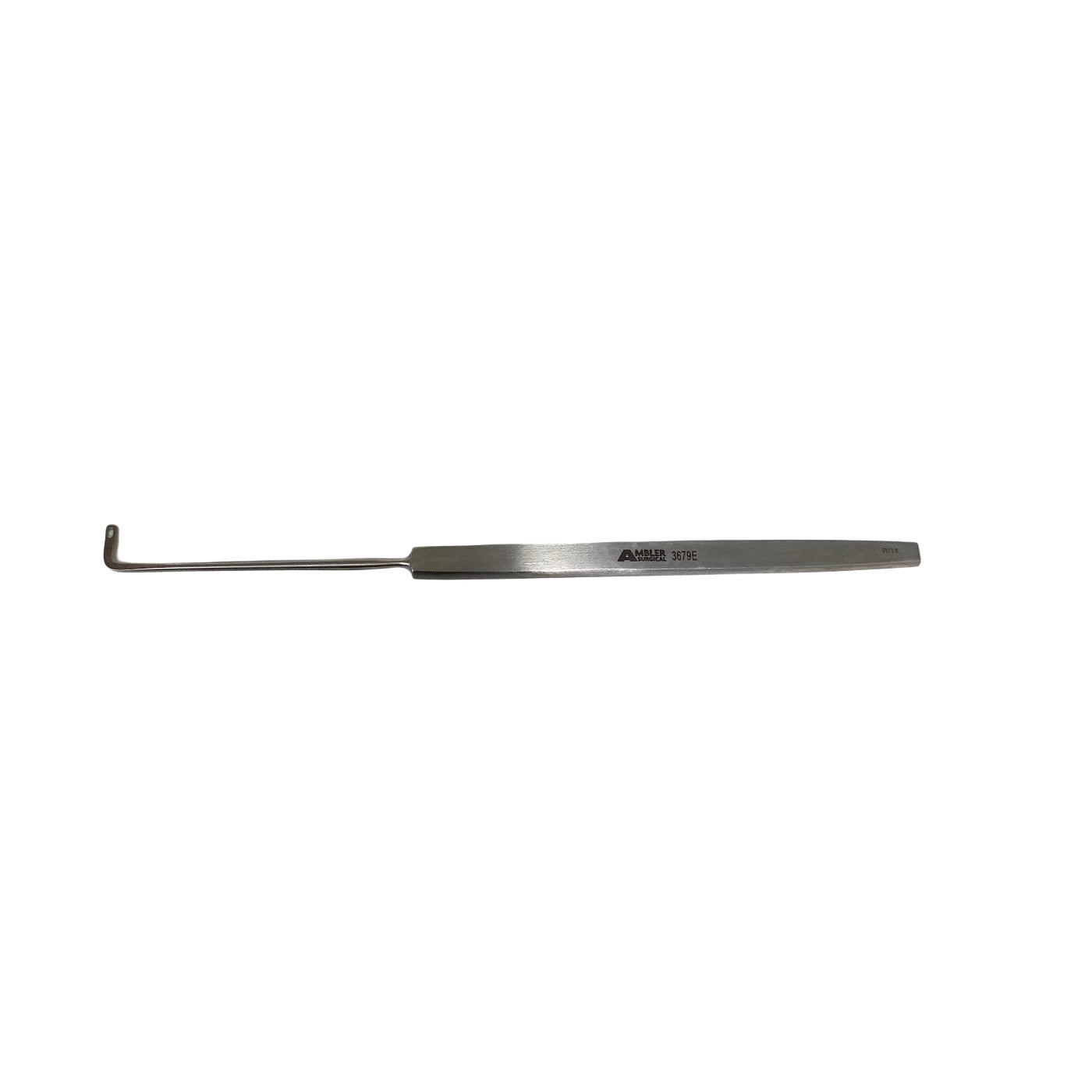 AMBLER REF 3679E Gass retinal detachment hook 5 5/8'',flattened 13.0mm Graefe-type hook end with 1.5mm oval hole, flat handle