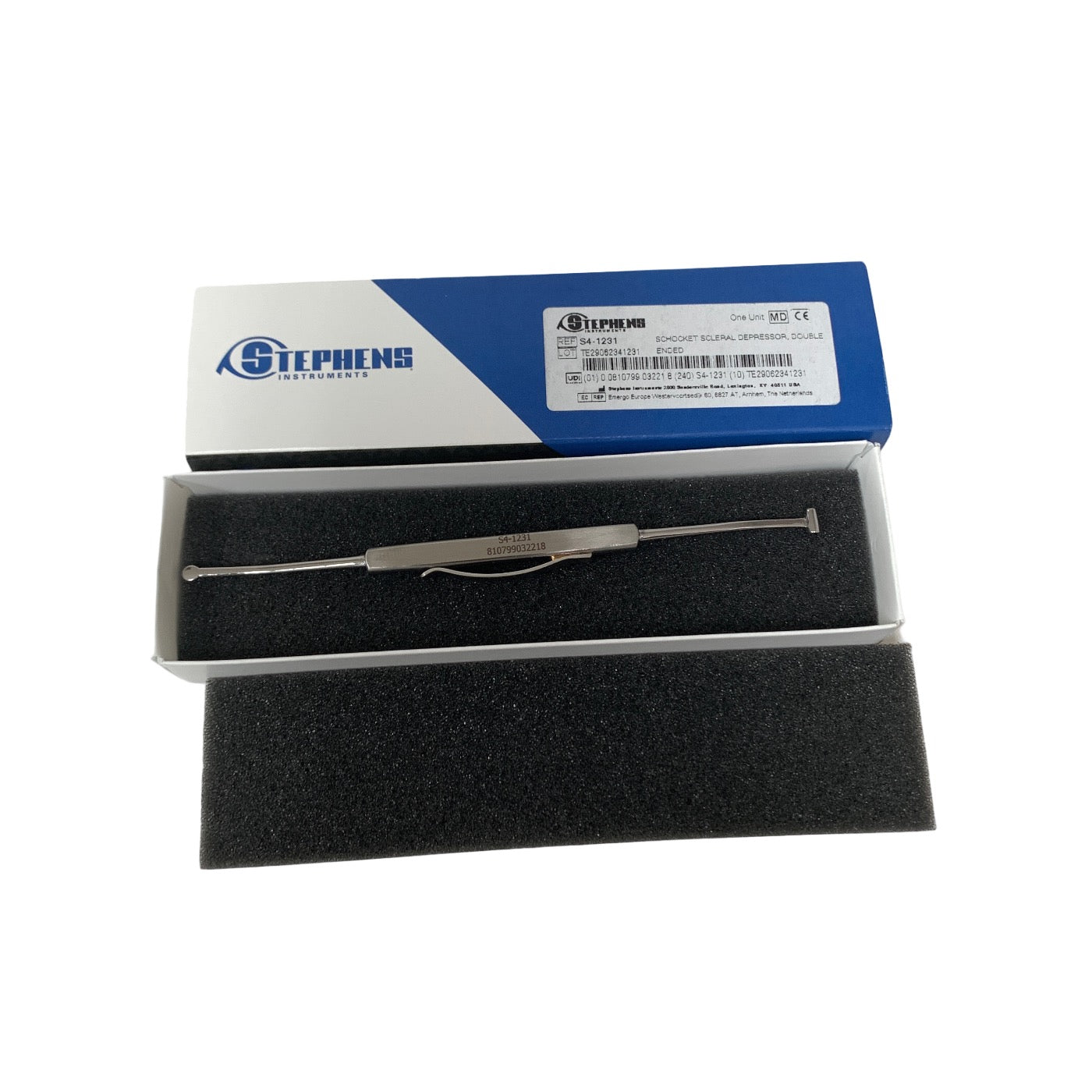 STEPHENS REF S4-1231 SCHOCKET SCLERAL DEPRESSOR, DOUBLE ENDED