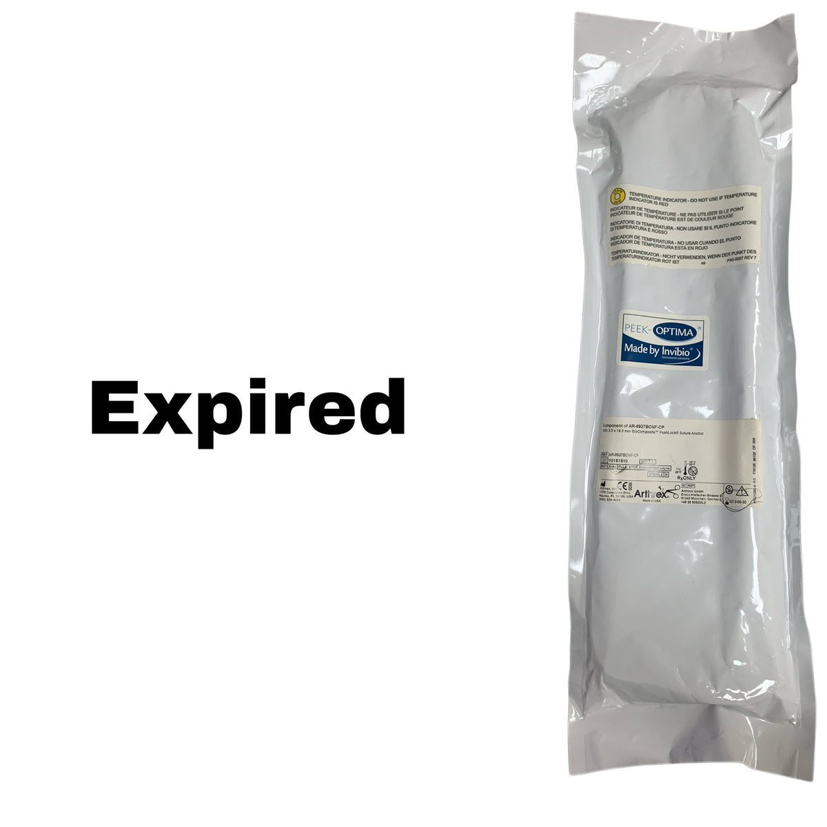 ARTHREX AR-8927BCNF-CP BioComposite PushLock Suture Anchor 3.5 x 19.5 mm EXP 2019 06