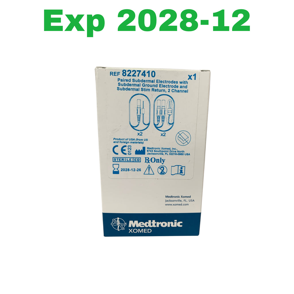 MEDTRONIC Xomed REF 8227410 Paired Subdermal Electrodes with Subdermal Ground Electrode and Subdermal Stim Return 2 Channel Exp.2028/12