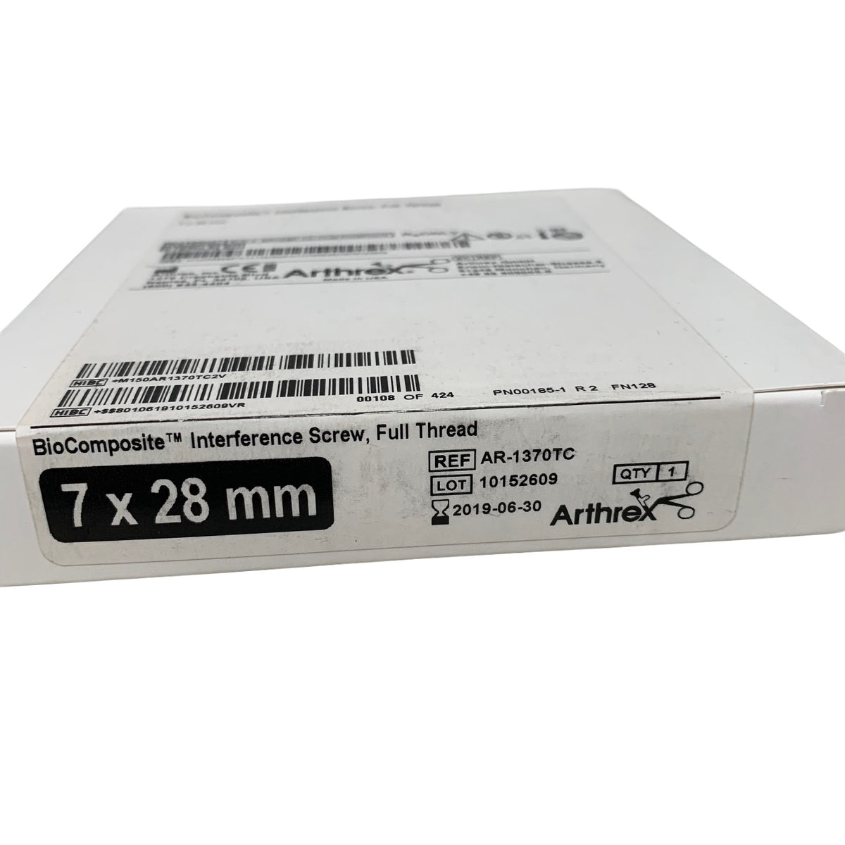 ARTHREX AR-1370TC BioComposite Interference Screw Full Thread 7 x 28 mm Exp 2019 06