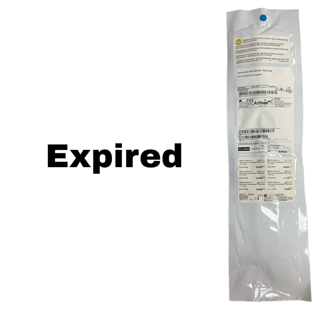 ARTHREX AR-1934BCF-24-2 BioComposite SutureTak Suture Anchor 2.4 x 12mm, EXP 2019-12