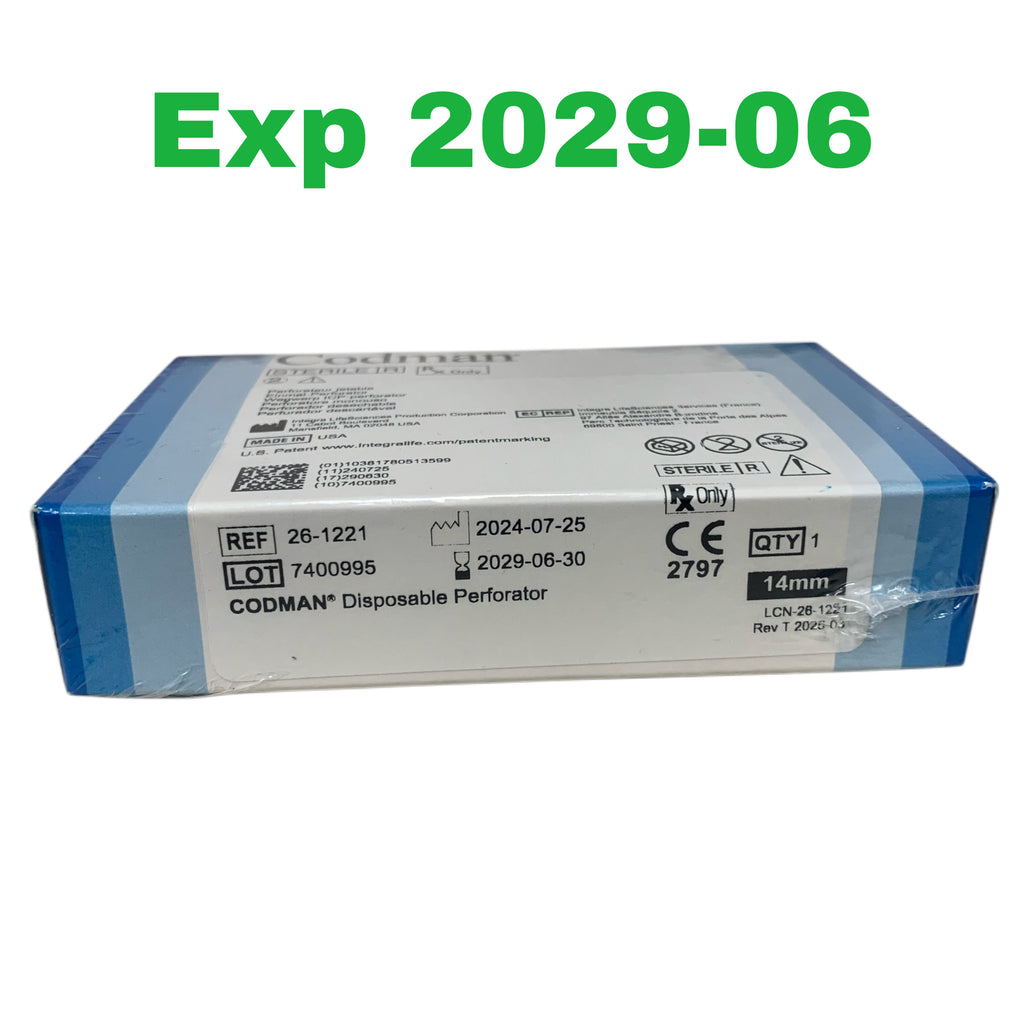 CODMAN 26-1221 Disposable Perforator 14mm Exp 2029 06