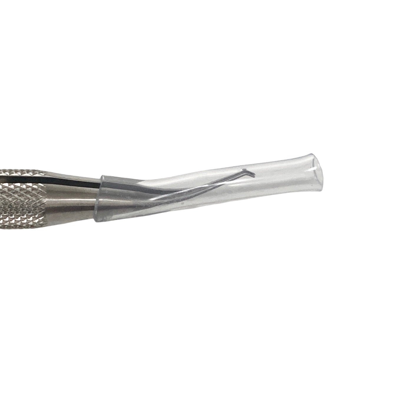 AMBLER REF 2342E McPherson corneal suturing forceps 3 3/8'',straight shafts, 1x2 teeth, 5.0mm tying platforms, narrow flat handle