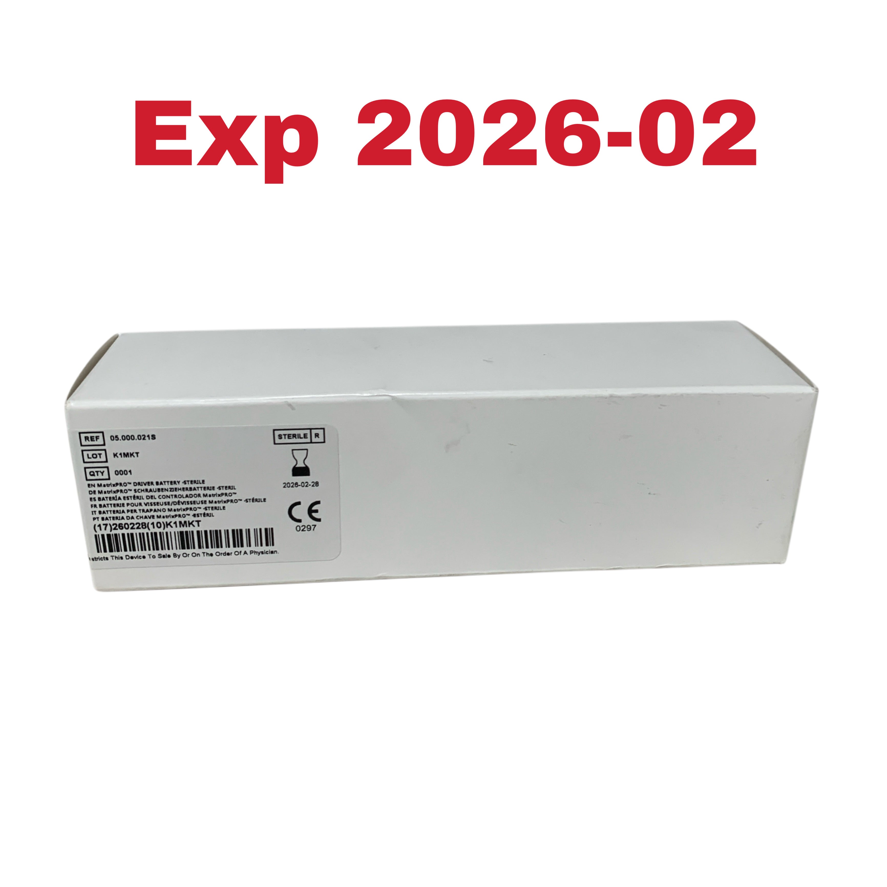 DEPUY SYNTHES REF 05.000.021S MatrixPRO Driver Battery - Sterile, Exp.2026/02