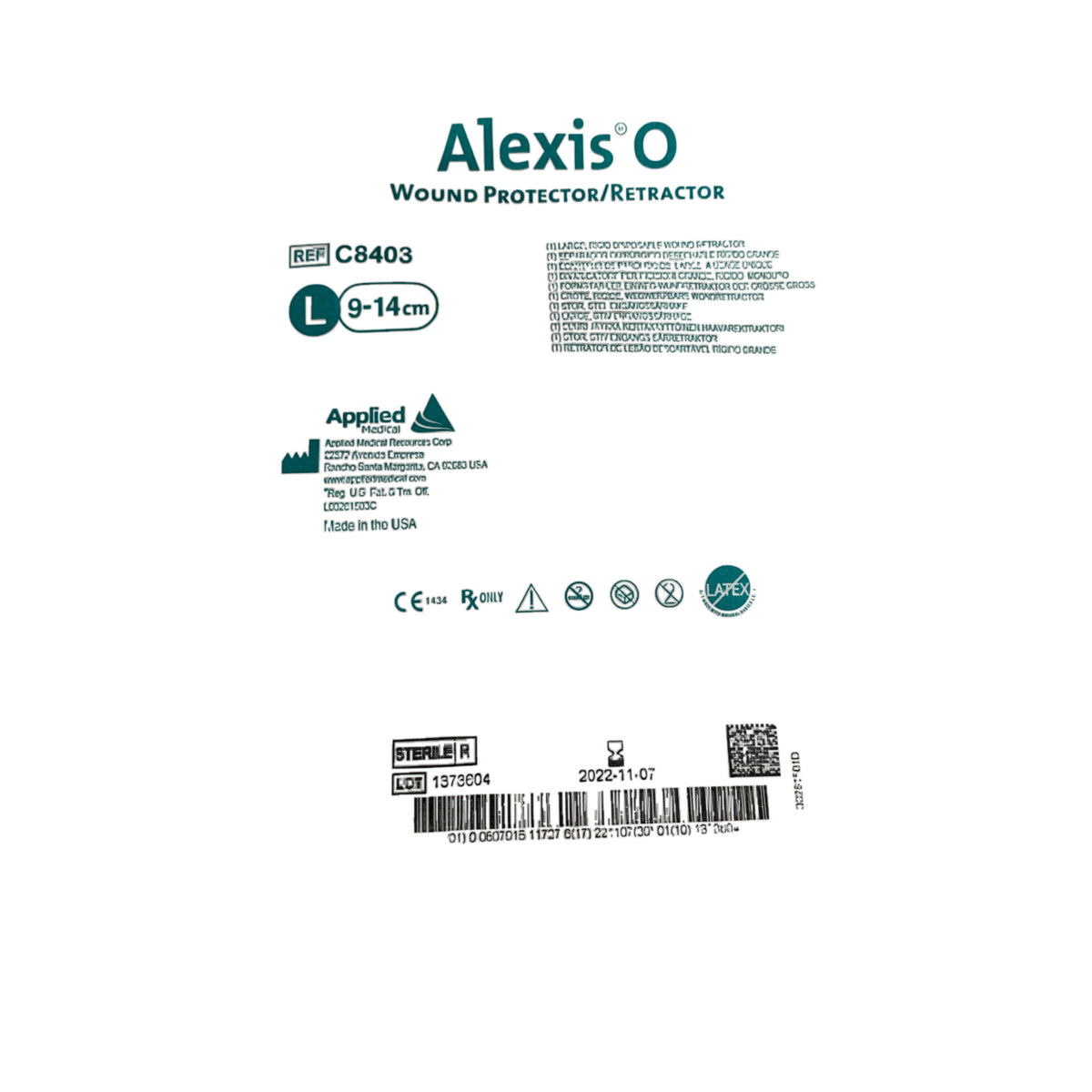 APPLIED MEDICAL C8403 Alexis O Wound Protector Retractor L 9-14cm EXP 2022 11