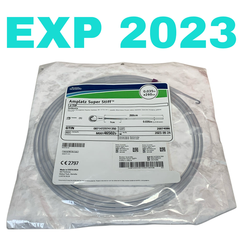 BOSTON SCIENTIFIC REF M001465020 Amplatz Super Stiff J-Tip Guidewire 0.035in x 260cm, Exp.2023/09