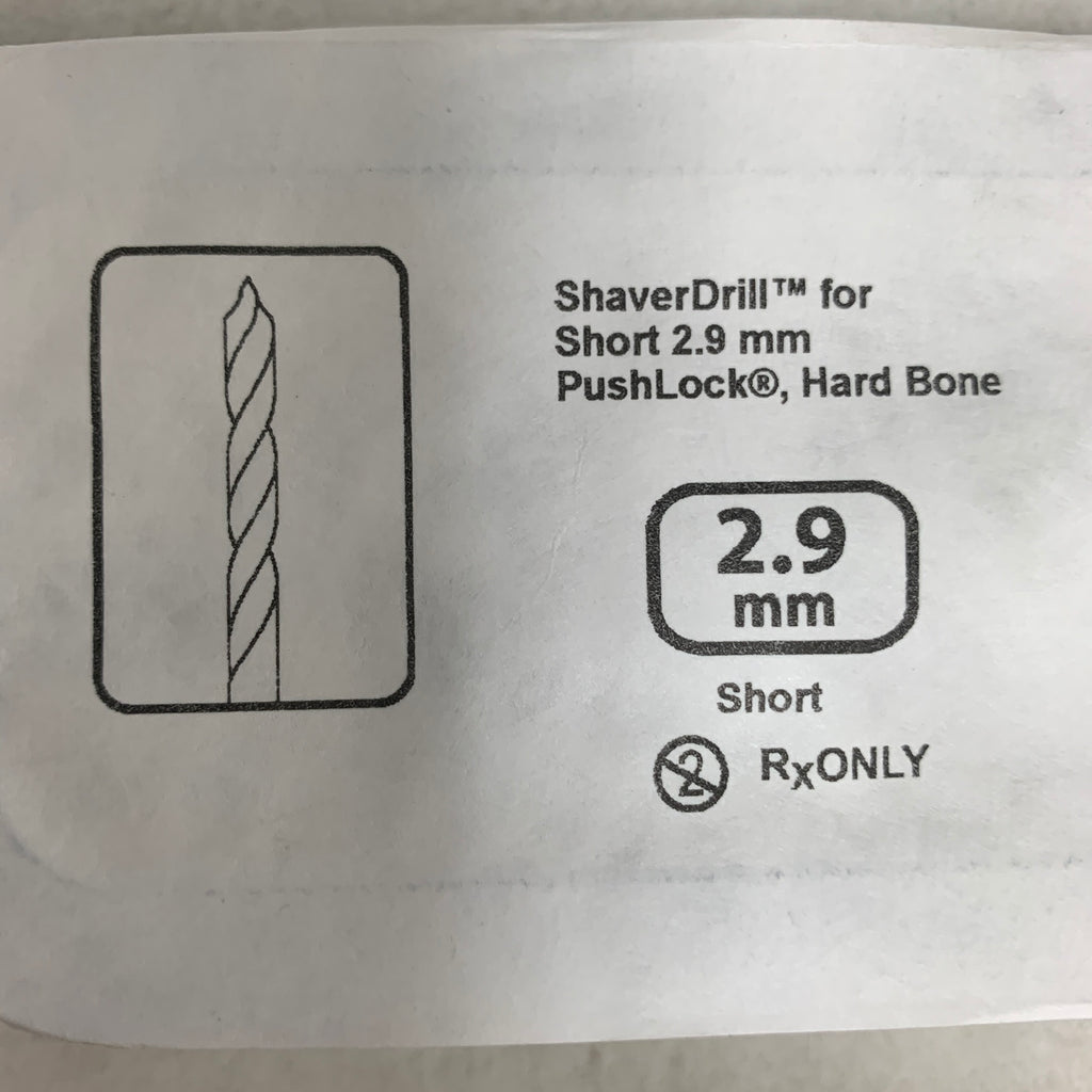 ARTHREX REF AR-2923DTSR ShaverDrill for Short 2.9 mm PushLock, Hard Bone, EXP 2025-04