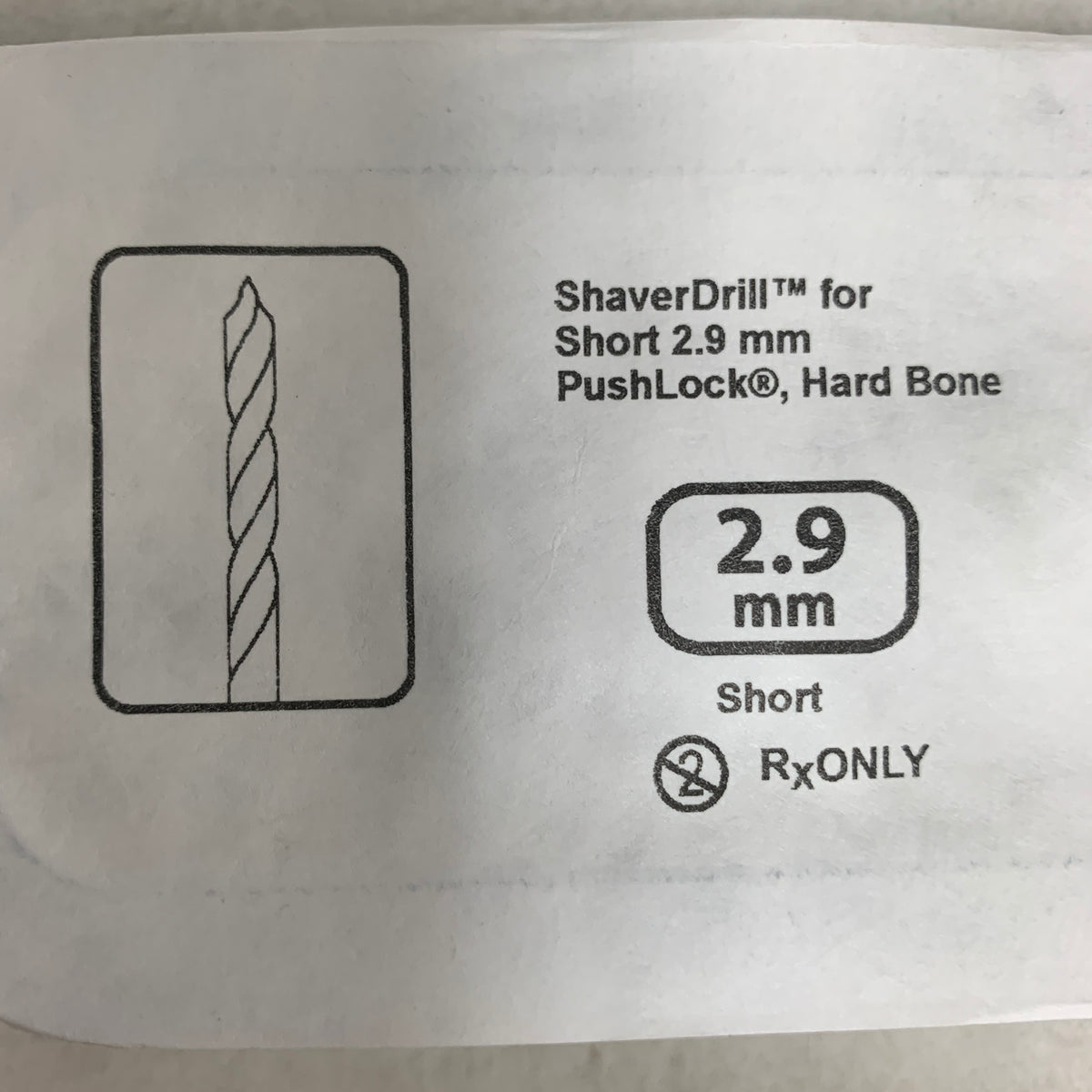 ARTHREX REF AR-2923DTSR ShaverDrill for Short 2.9 mm PushLock, Hard Bone, EXP 2025-04