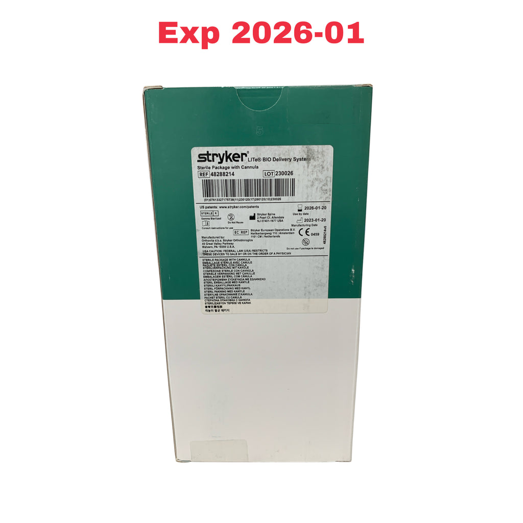STRYKER REF 48288214 LITe BIO Delivery System Sterile Package with Cannula Exp 2026-01