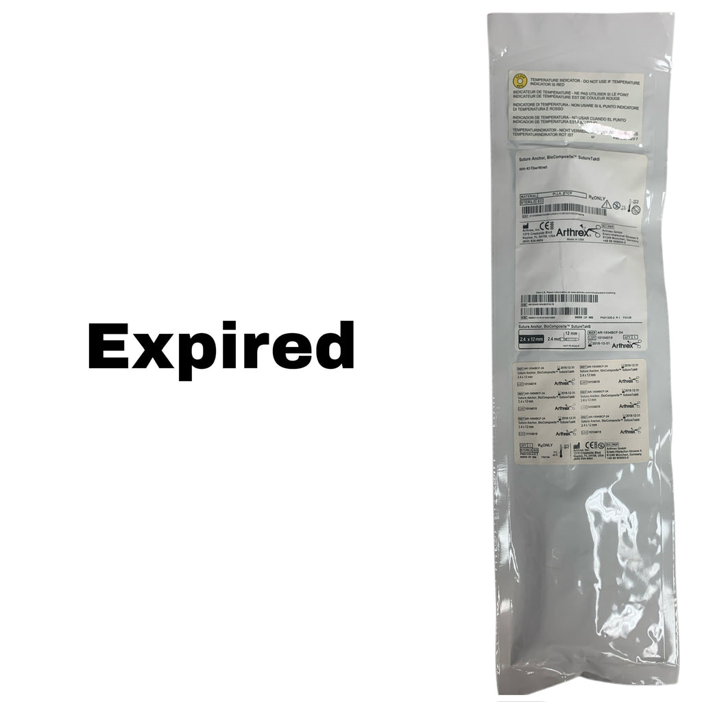 ARTHREX AR-1934BCF-24 Suture Anchor BioComposite SutureTak With 2 FiberWire 2.4 x 12 mm EXP 2018