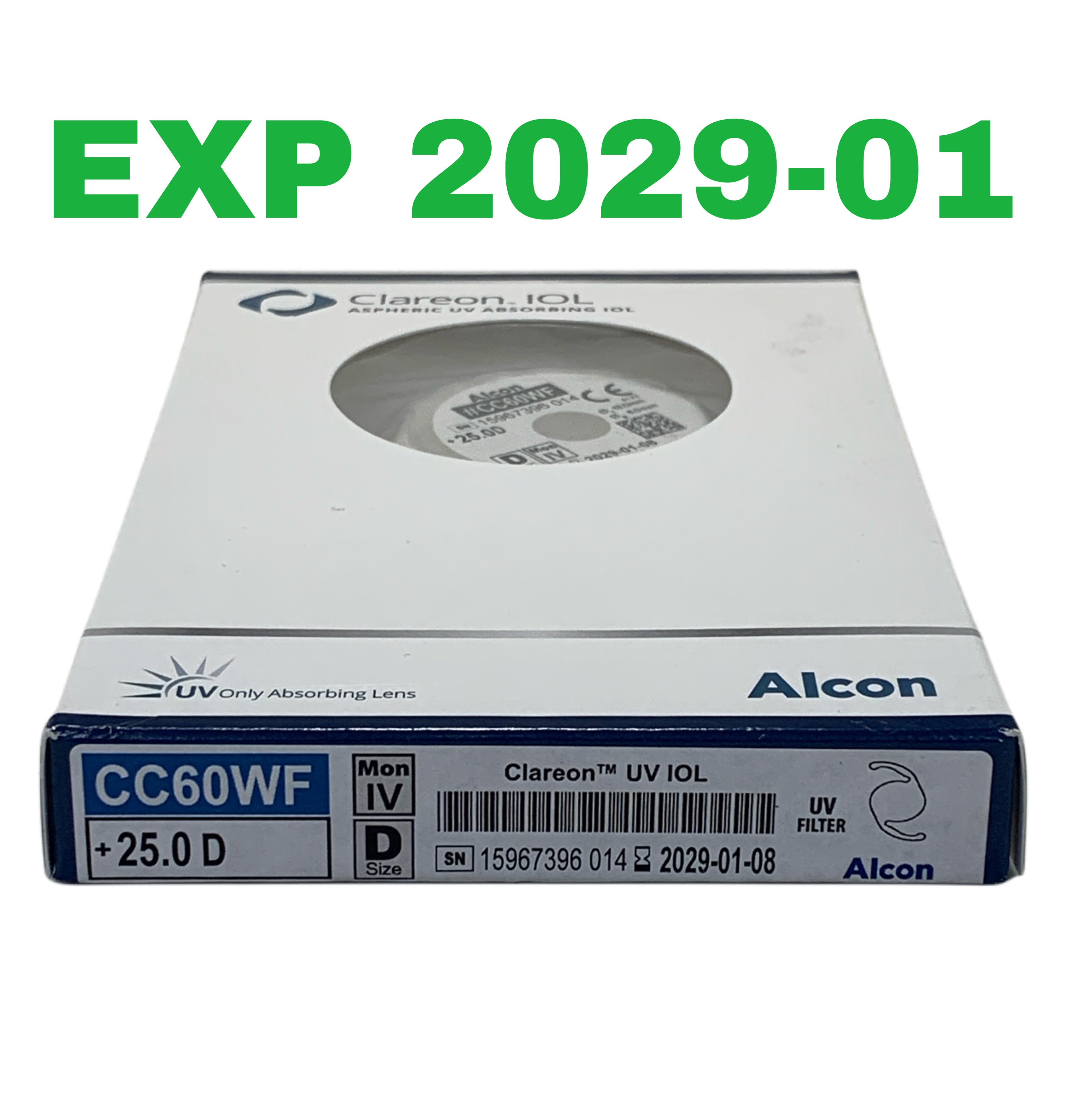 ALCON REF CC60WF Clareon Aspheric UV Absorbing Intraocular Lens IOL +25.0 D, Exp.2029/01