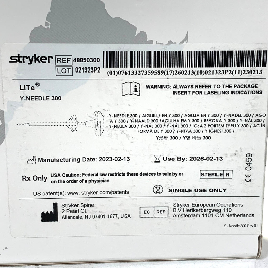 STRYKER REF 48850300 LITe Y-NEEDLE 300, Exp.2026/02