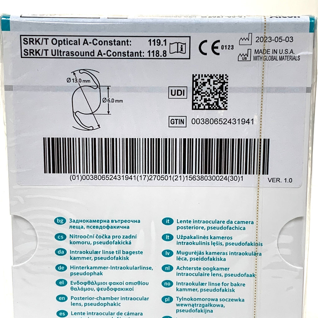 ALCON REF CCW0T3 Clareon Toric UV Absorbing Intraocular Lens IOL +25.5 D CYL 1.50, Exp.2027/05