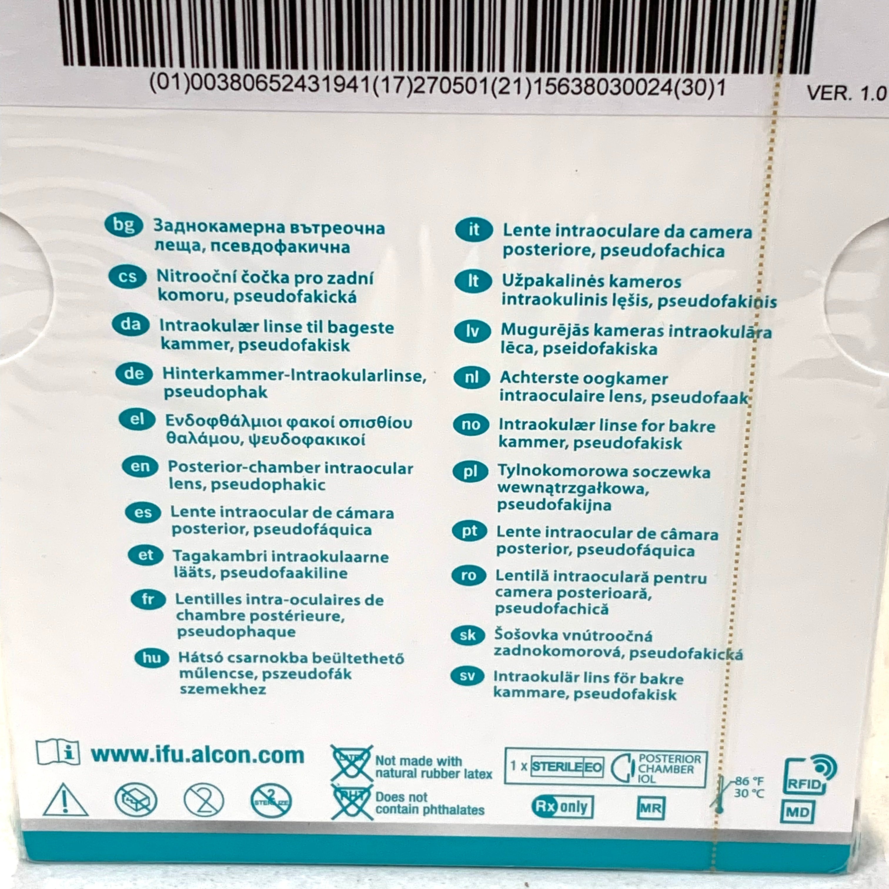 ALCON REF CCW0T3 Clareon Toric UV Absorbing Intraocular Lens IOL +25.5 D CYL 1.50, Exp.2027/05