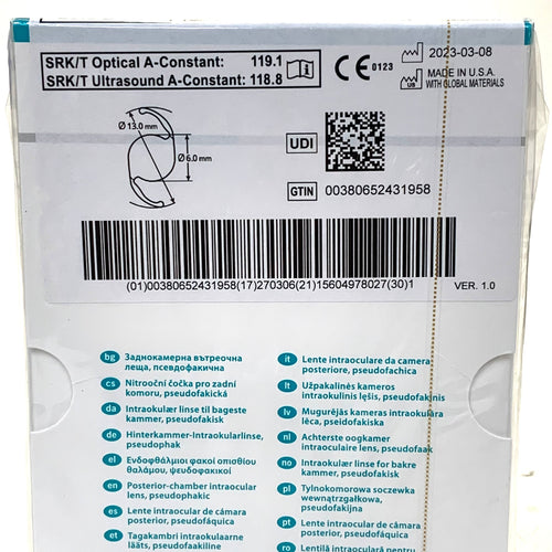 ALCON REF CCW0T3 Clareon Toric Aspheric UV Absorbing IOL +26.0 D CYL 1.50, EXP.2027/03