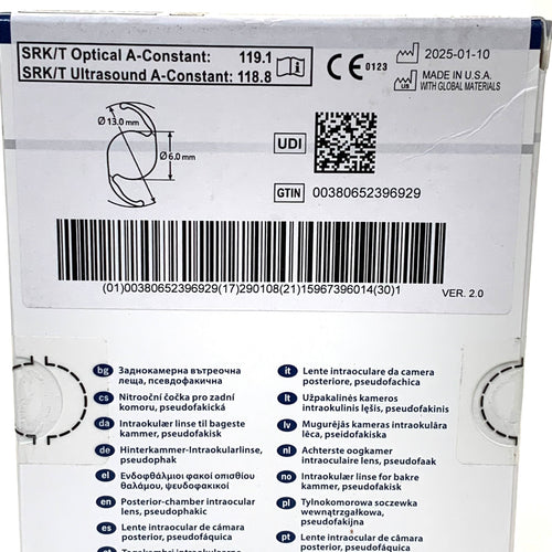 ALCON REF CC60WF Clareon Aspheric UV Absorbing Intraocular Lens IOL +25.0 D, Exp.2029/01