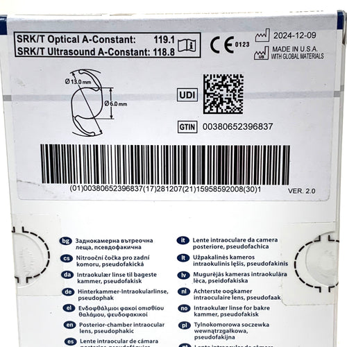 ALCON REF CC60WF Clareon UV Intraocular Lens IOL +20.5 D, Exp.2028/12