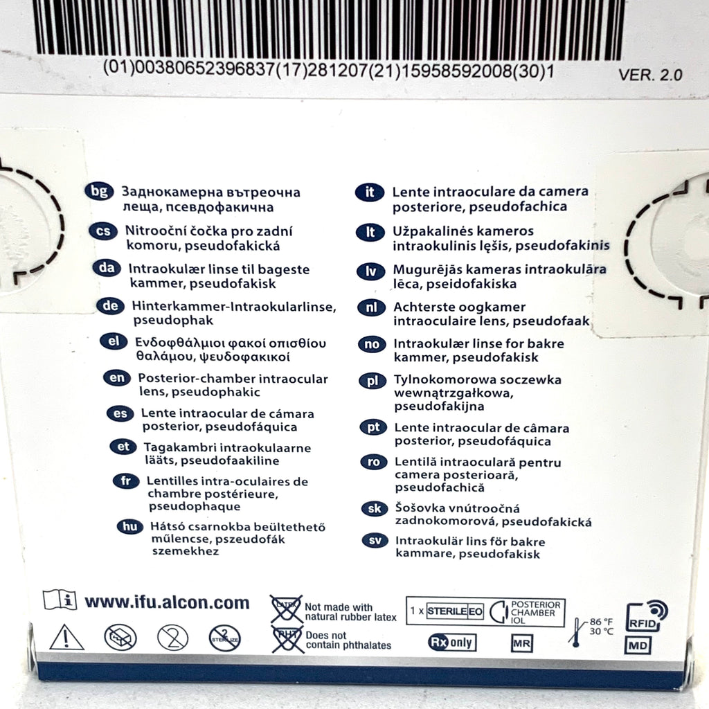 ALCON REF CC60WF Clareon UV Intraocular Lens IOL +20.5 D, Exp.2028/12