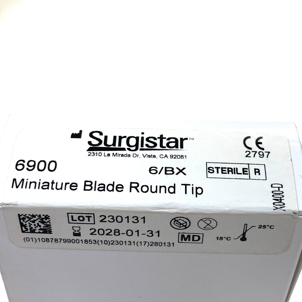 SURGISTAR REF 6900 Miniature Blade Round Tip Box of 6, Exp.2028/01