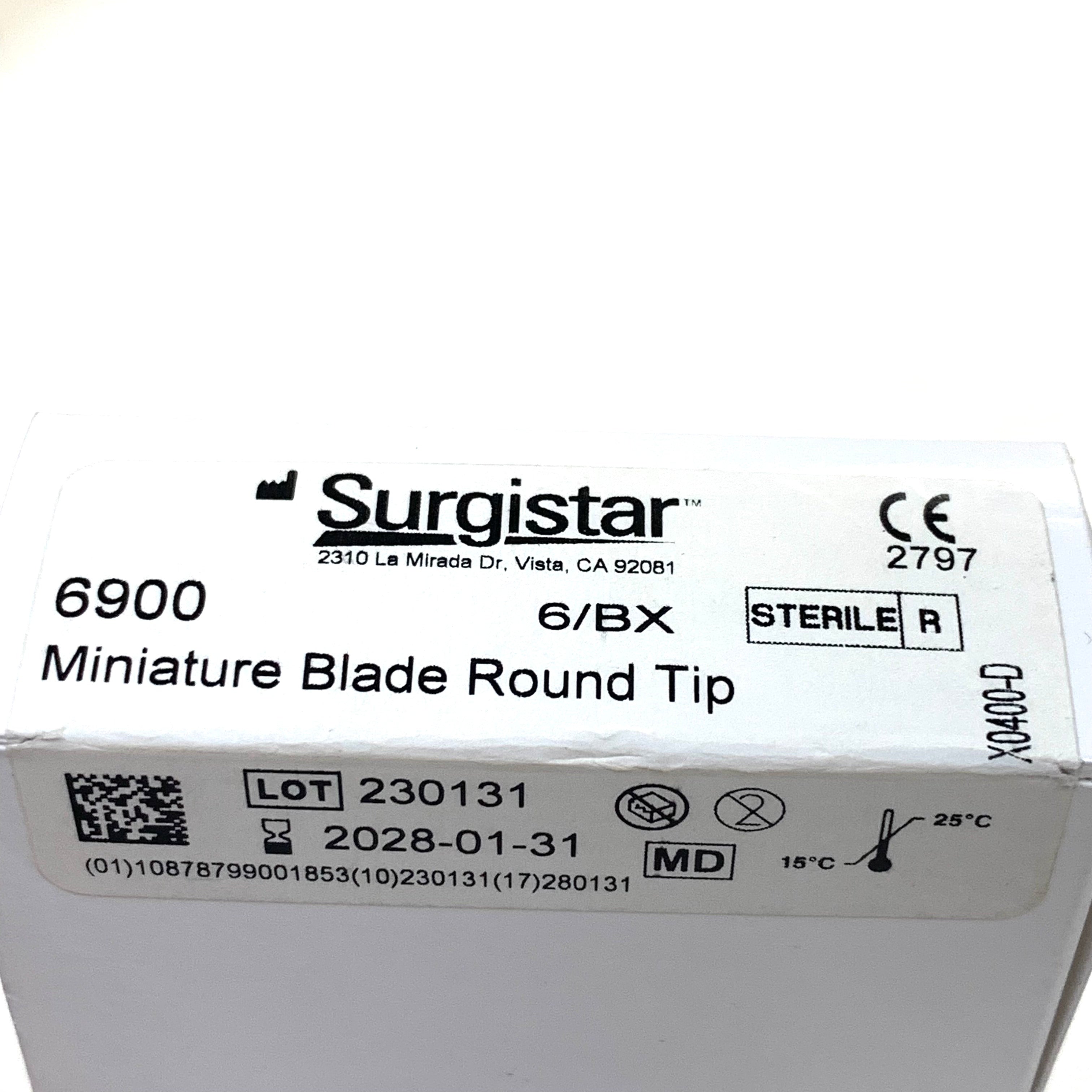 SURGISTAR REF 6900 Miniature Blade Round Tip Box of 6, Exp.2028/01