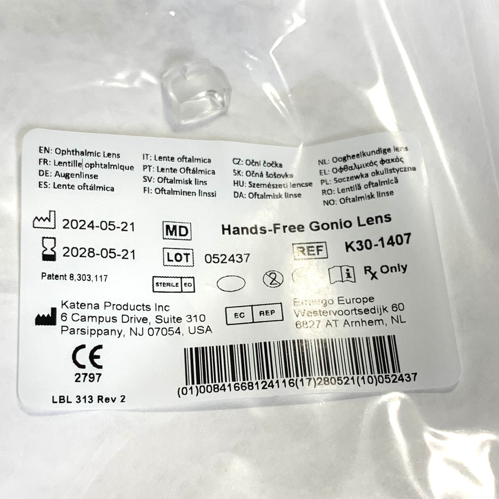 KATENA REF K30-1407 Hands-Free Gonio Lens, Exp.2028/05