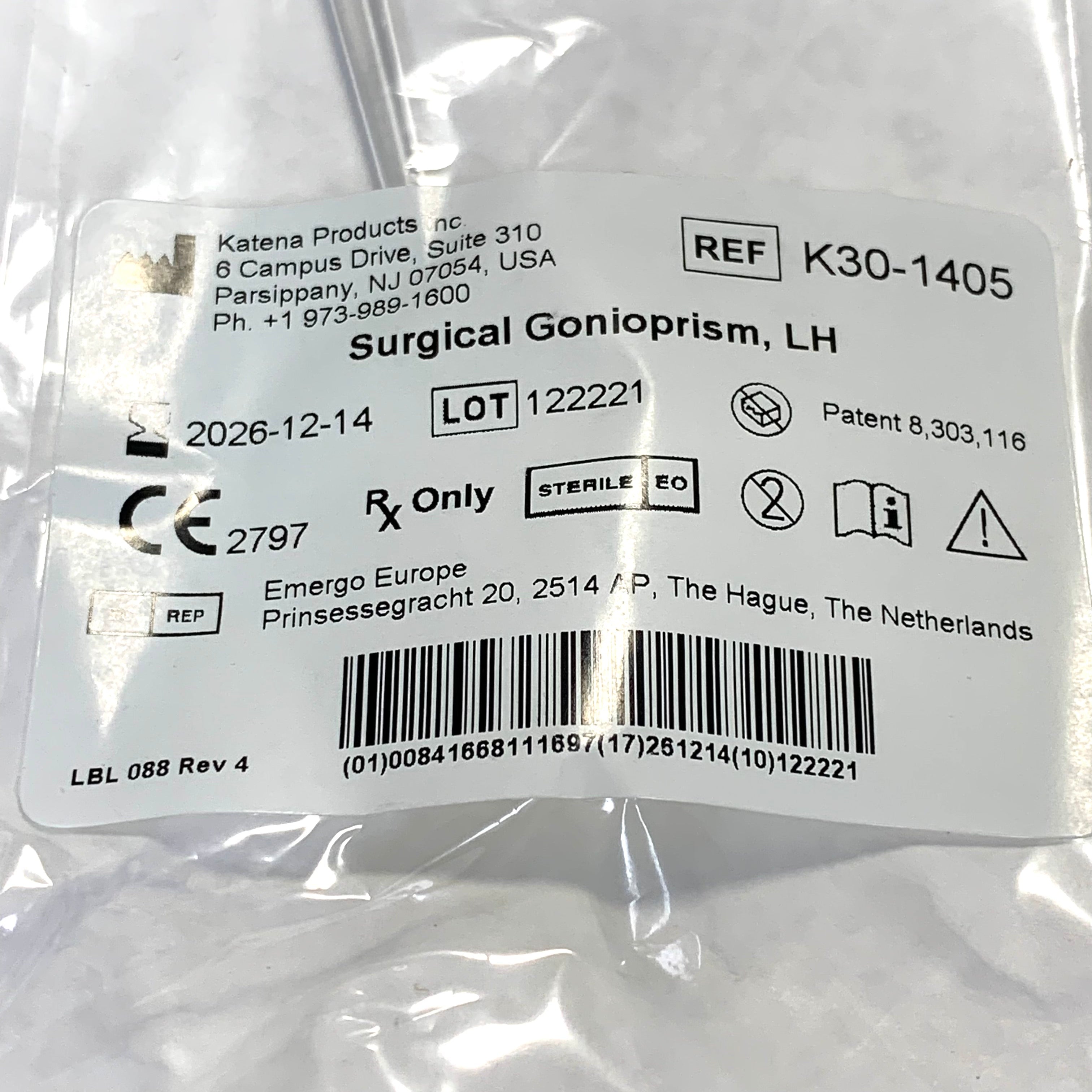 KATENA REF K30-1405 Surgical Gonioprism LH, Exp.2026/12