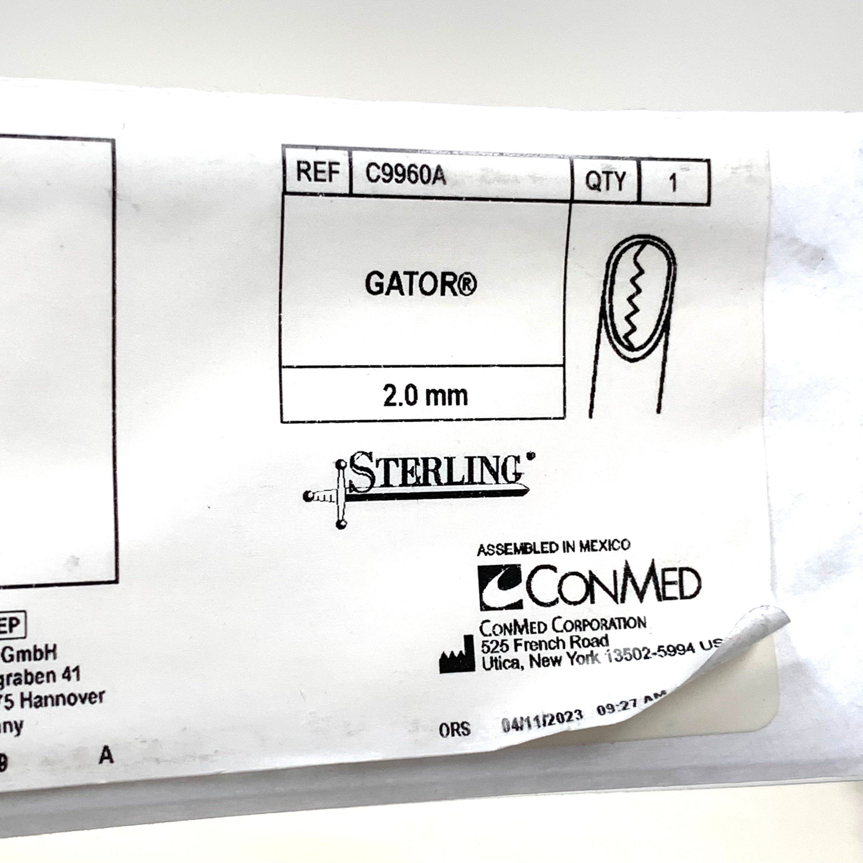 CONMED REF C9960A Gator Sterling 2.0mm Arthroscopic Shaver Blade, Exp.2028/04