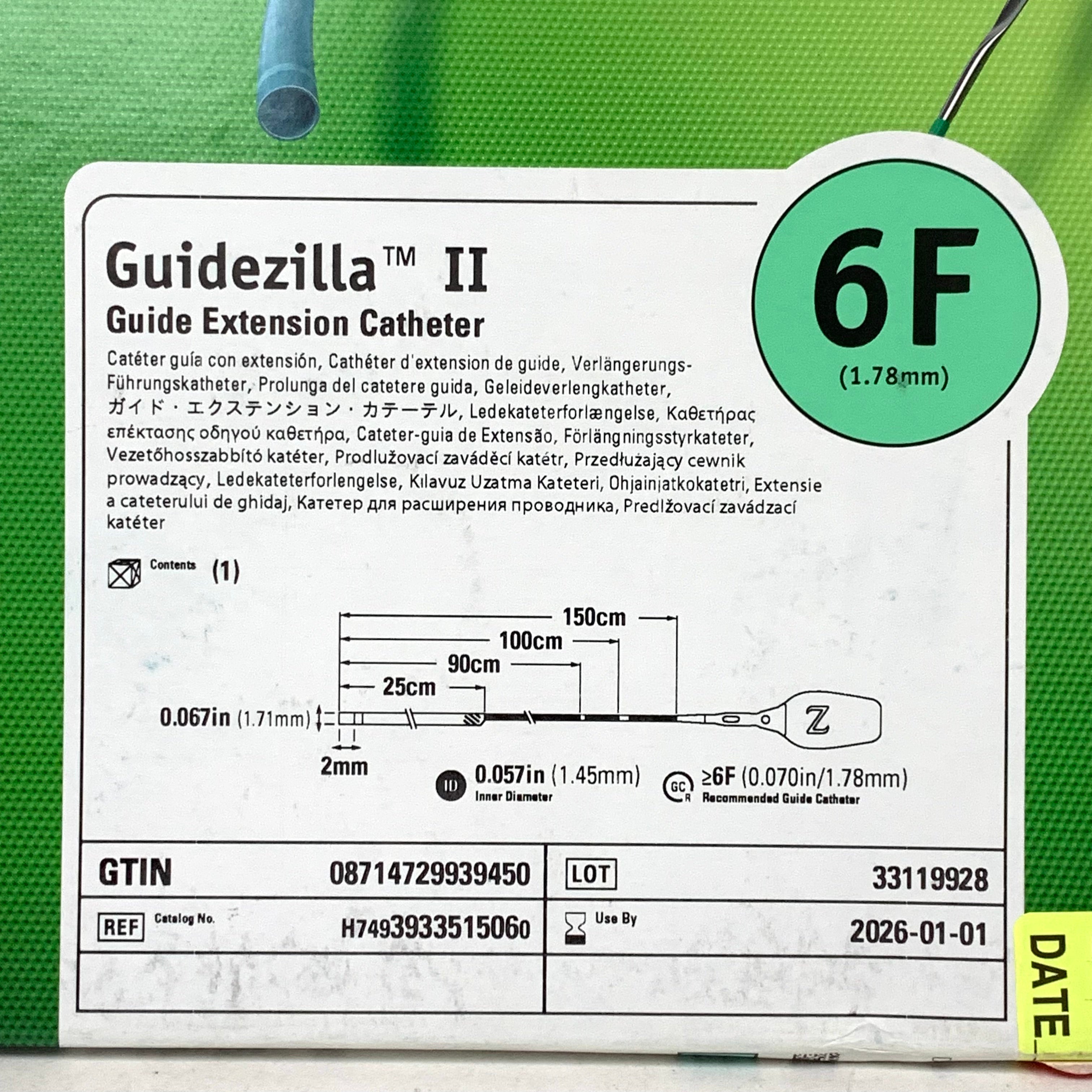 BOSTON SCIENTIFIC REF H7493933515060 Guidezilla II Guide Extension Catheter 6F, EXP.2026/01