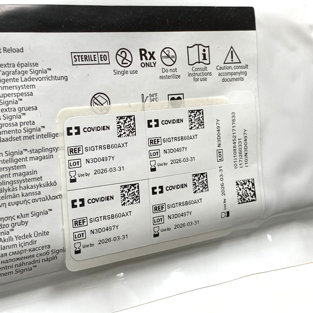 COVIDIEN REF SIGTRSB60AXT Tri-Staple 2.0 Black Reinforced Intelligent Reload 60mm Extra Thick, Exp.2026/03