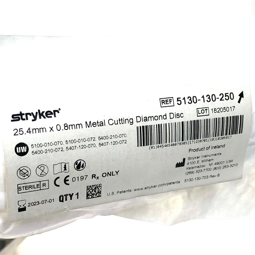STRYKER REF 5130-130-250 25.4mm x 0.8mm Metal Cutting Diamond Disc, Exp.2023/07