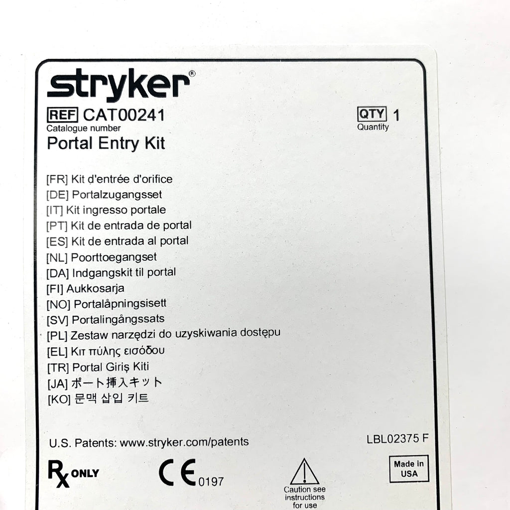 STRYKER REF CAT00241 Portal Entry Kit, Exp. 2023