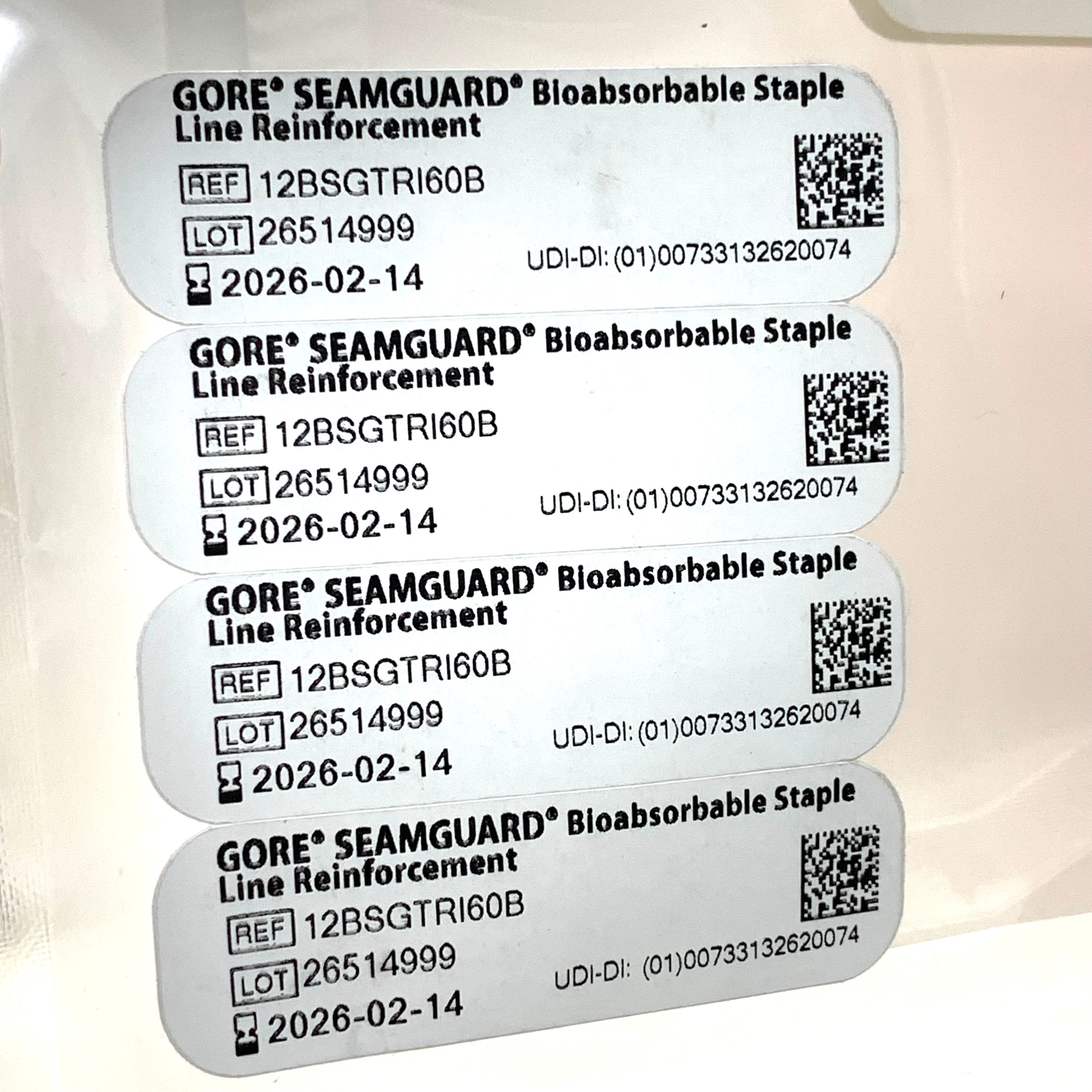 GORE REF 12BSGTRI60B Seamguard Bioabsorbable Staple Line Reinforcement, Exp.2026/02
