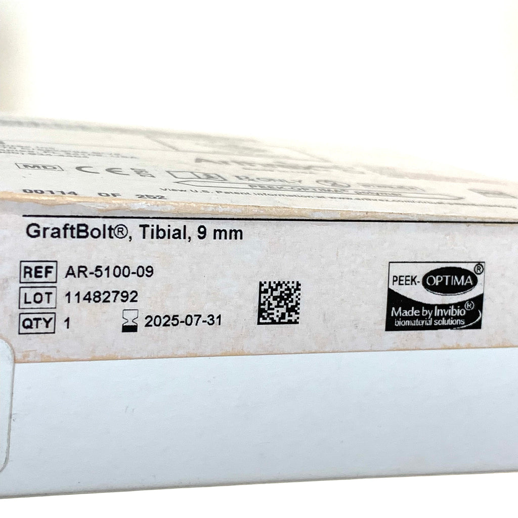 ARTHREX REF AR-5100-09 GraftBolt Tibial Fixation Device 9mm PEEK-OPTIMA, EXP.2025/07