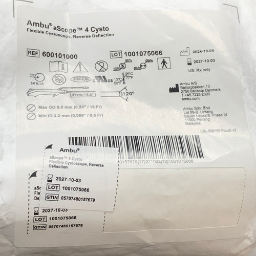AMBU REF 600101000 aScope 4 Cysto Flexible Cystoscope, Reverse Deflection, Exp.2027/10