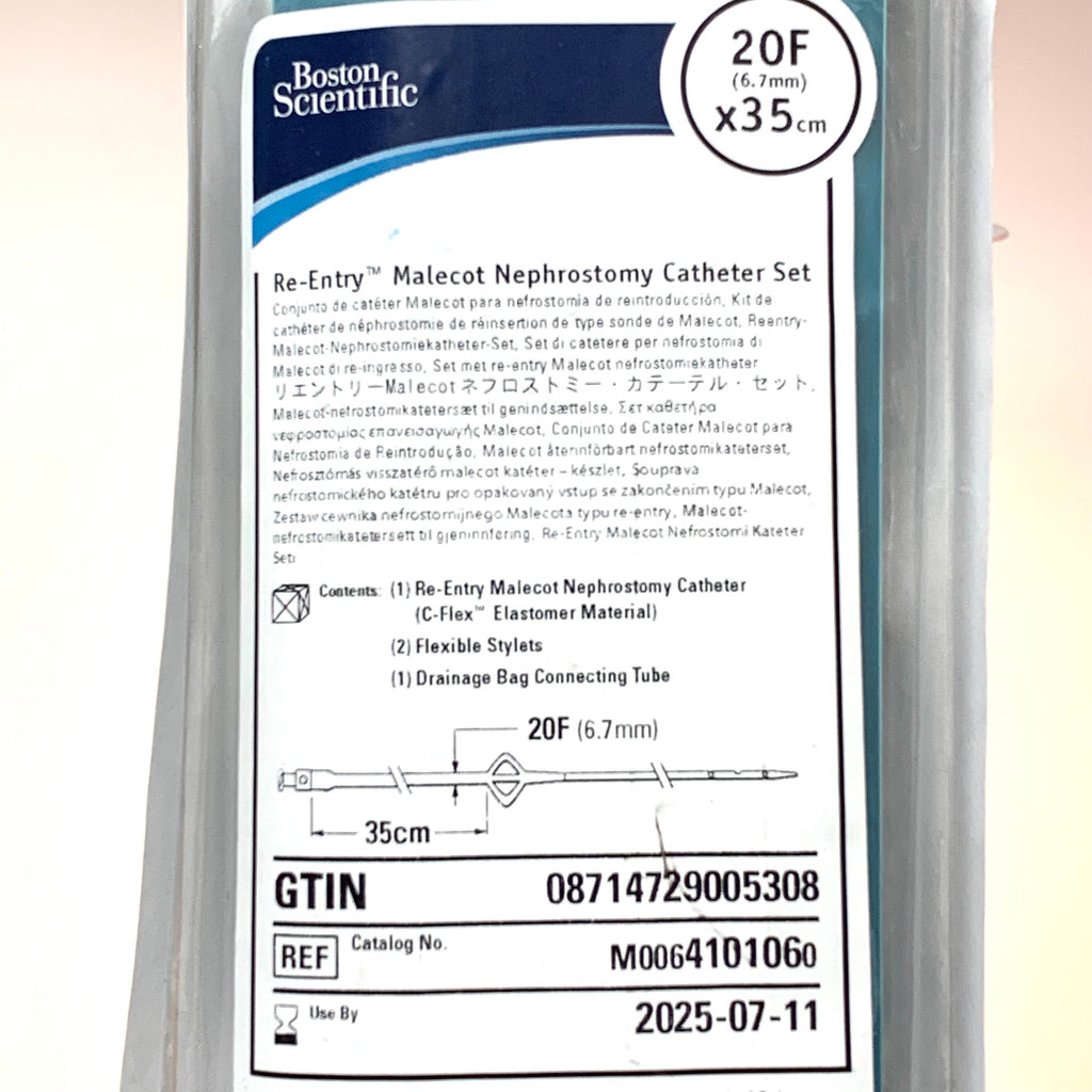 BOSTON SCIENTIFIC REF M0064101060 Re-Entry Malecot Nephrostomy Catheter Set 20F x 35cm, EXP.2025/07