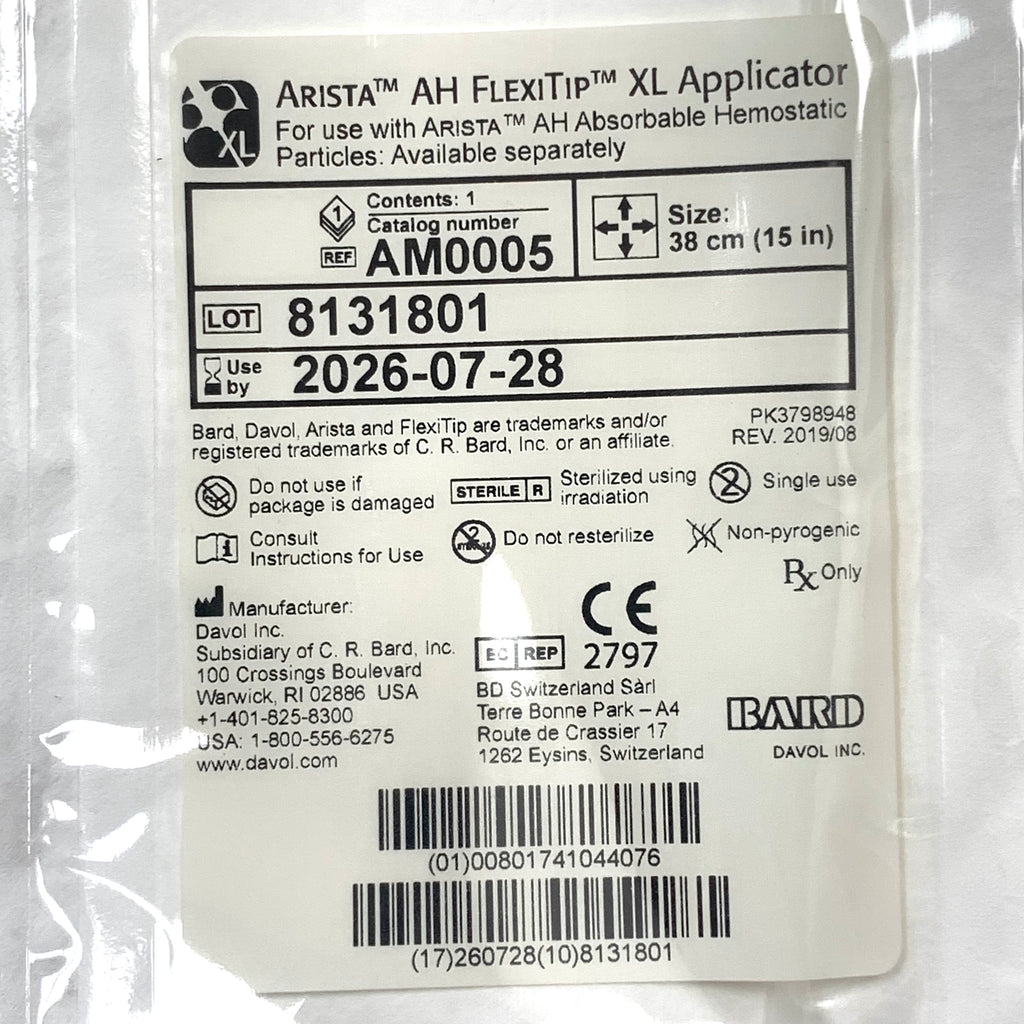 BARD REF AM0005 Arista AH FlexTip XL Applicator 38cm, Exp.2026/07