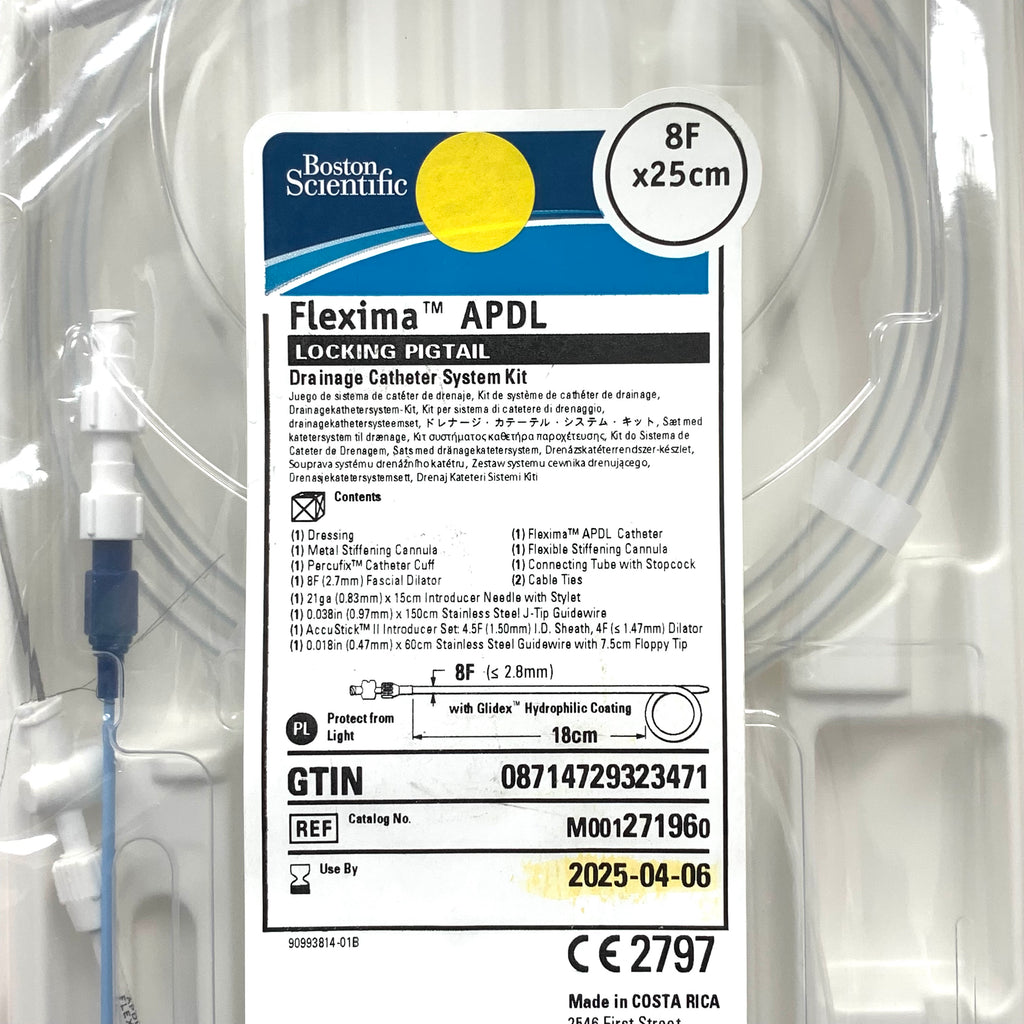 BOSTON SCIENTIFIC REF M001271960 Flexima APDL Locking Pigtail Drainage Catheter System Kit 8F x 25cm, Exp.2025/04