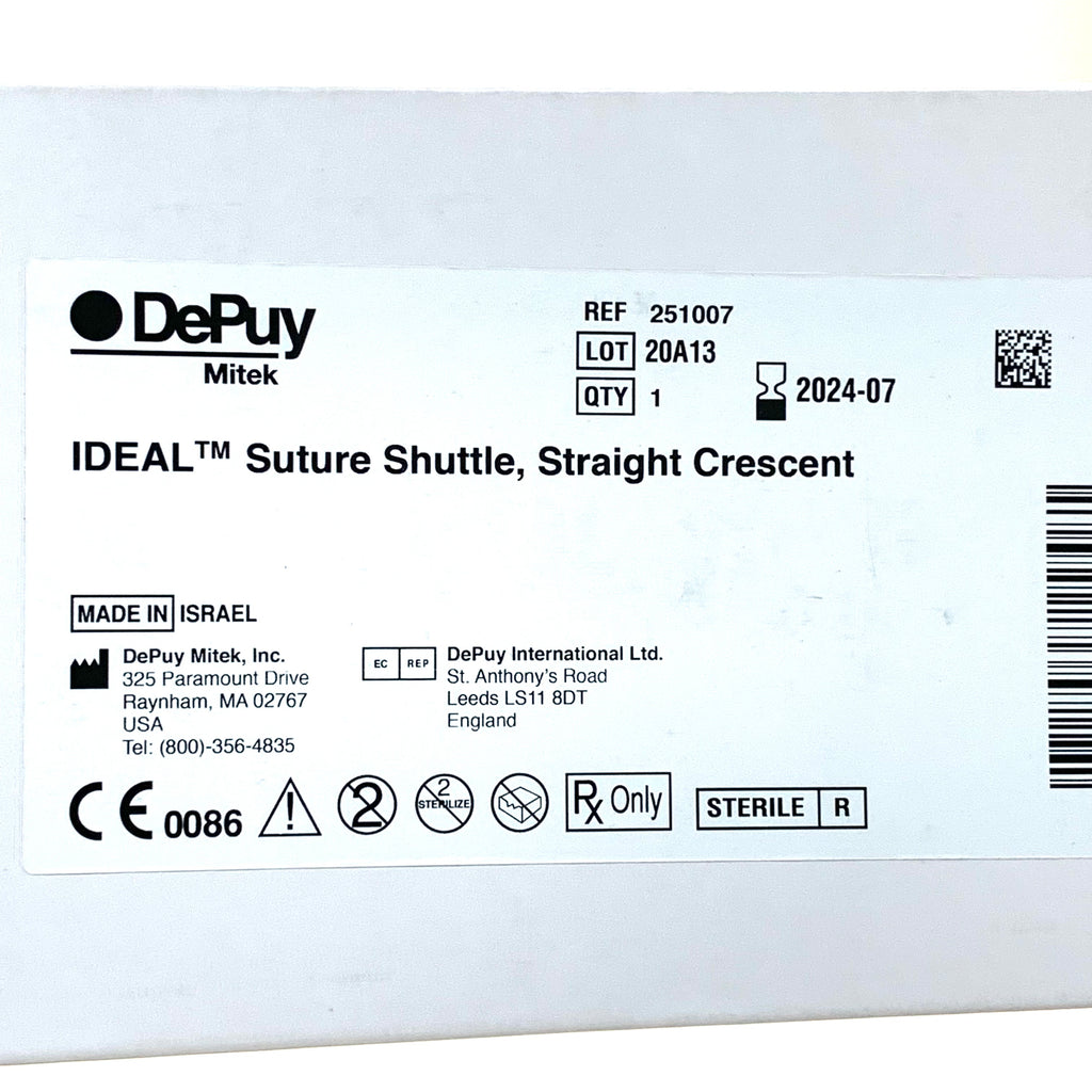 DEPUY MITEK REF 251007 IDEAL Suture Shuttle, Straight Crescent, Exp.2024/07
