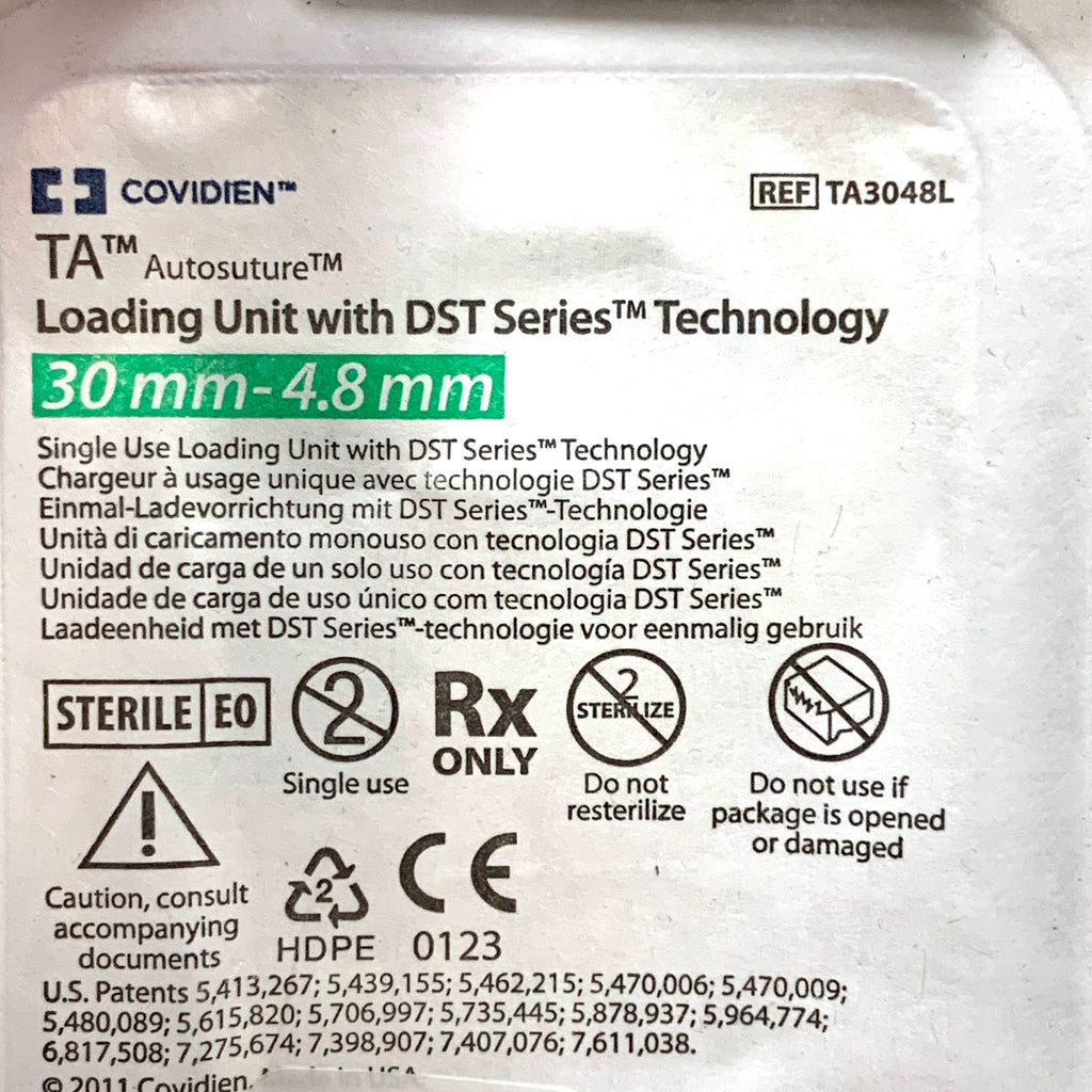 COVIDIEN REF TA3048L TA Autosuture Loading Unit with DST Series Technology 30 mm - 4.8 mm, Exp.2025/08