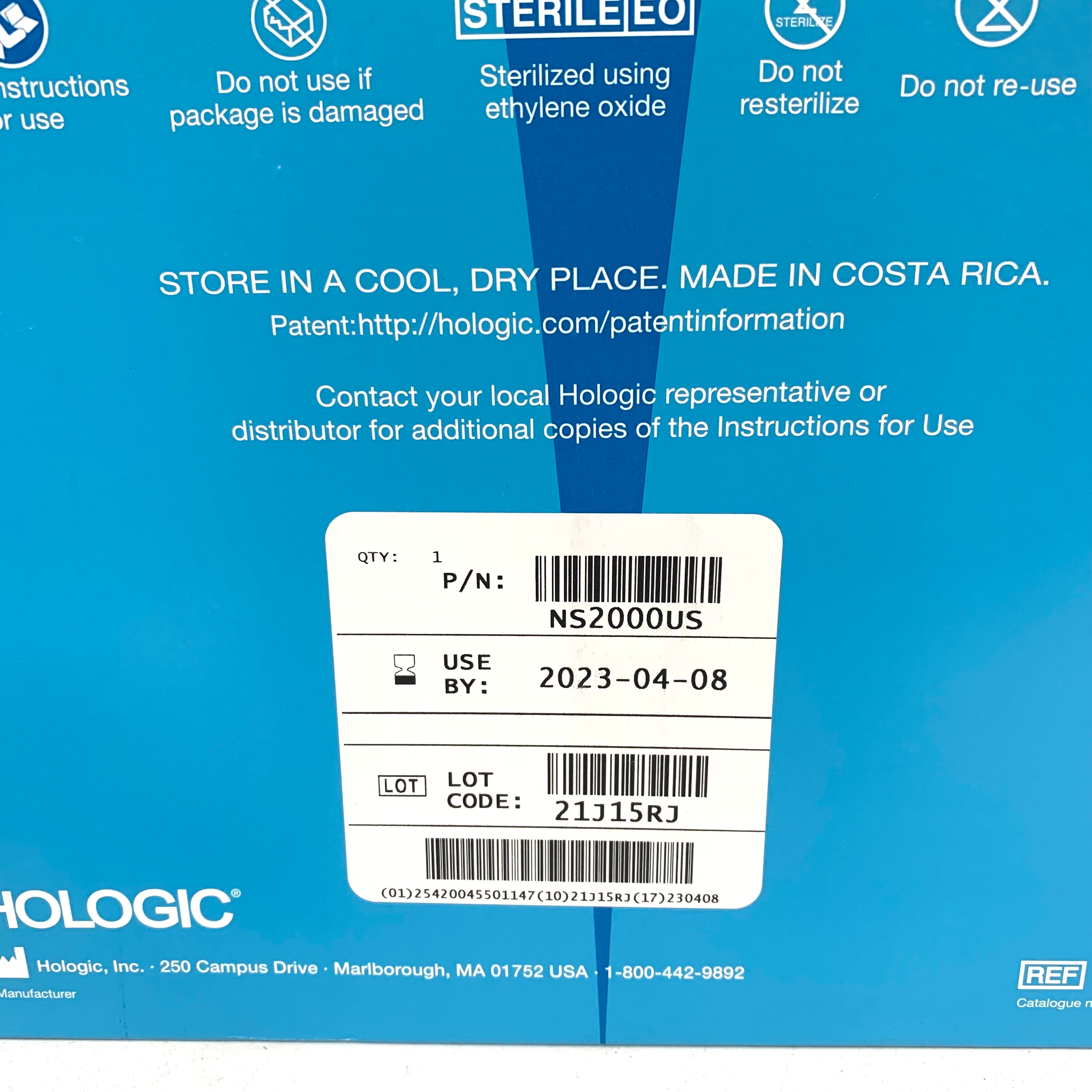 HOLOGIC REF NS2000US NovaSure Impedance Controlled Endometrial Ablation Disposable Device Kit, Exp.2023/04
