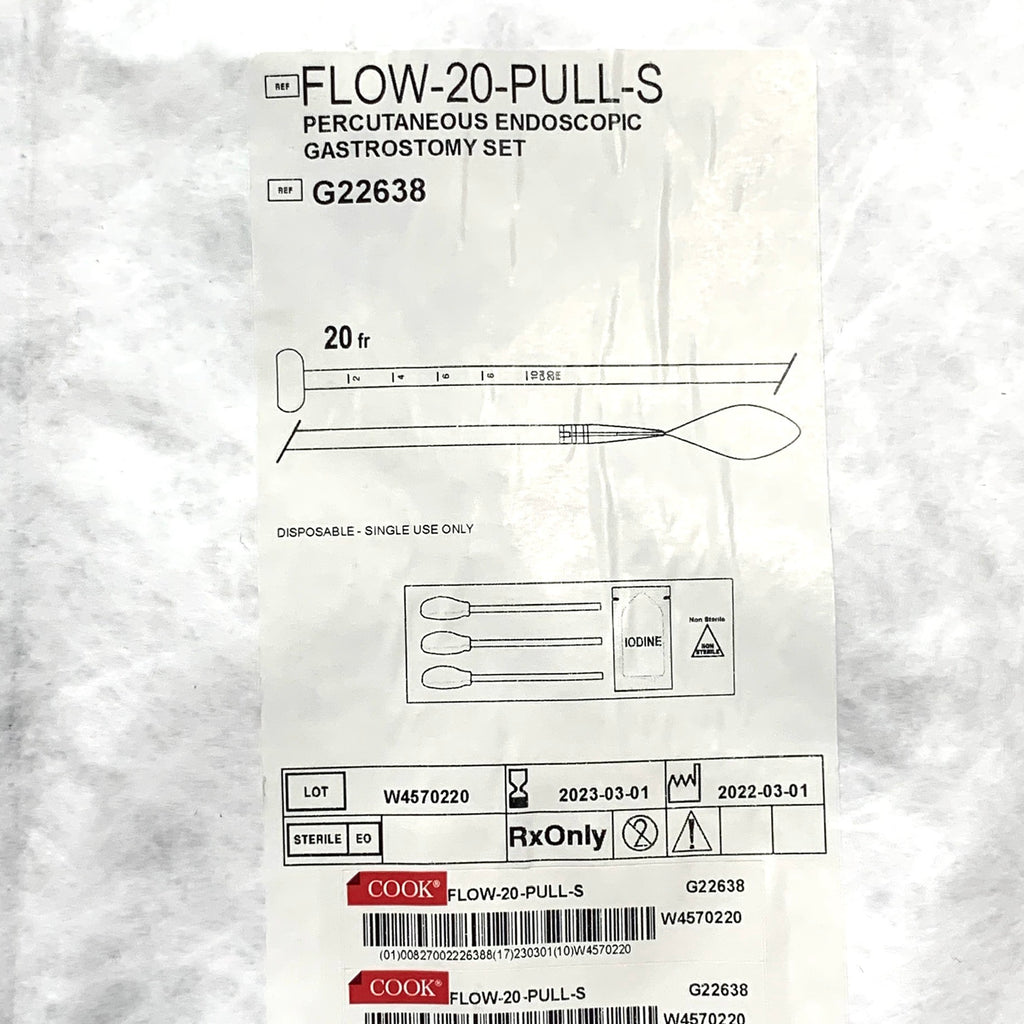 COOK MEDICAL G22638 FLOW-20-PULL-S Percutaneous Endoscopic Gastrostomy Set 20 fr Exp.2023/03