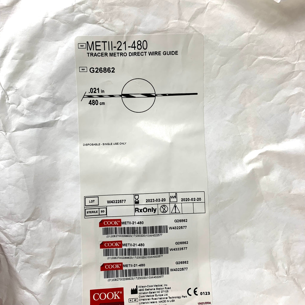 COOK MEDICAL REF METII-21-480 G26862 Tracer Metro Direct Wire Guide .021 in x 480 cm Exp.2023/02