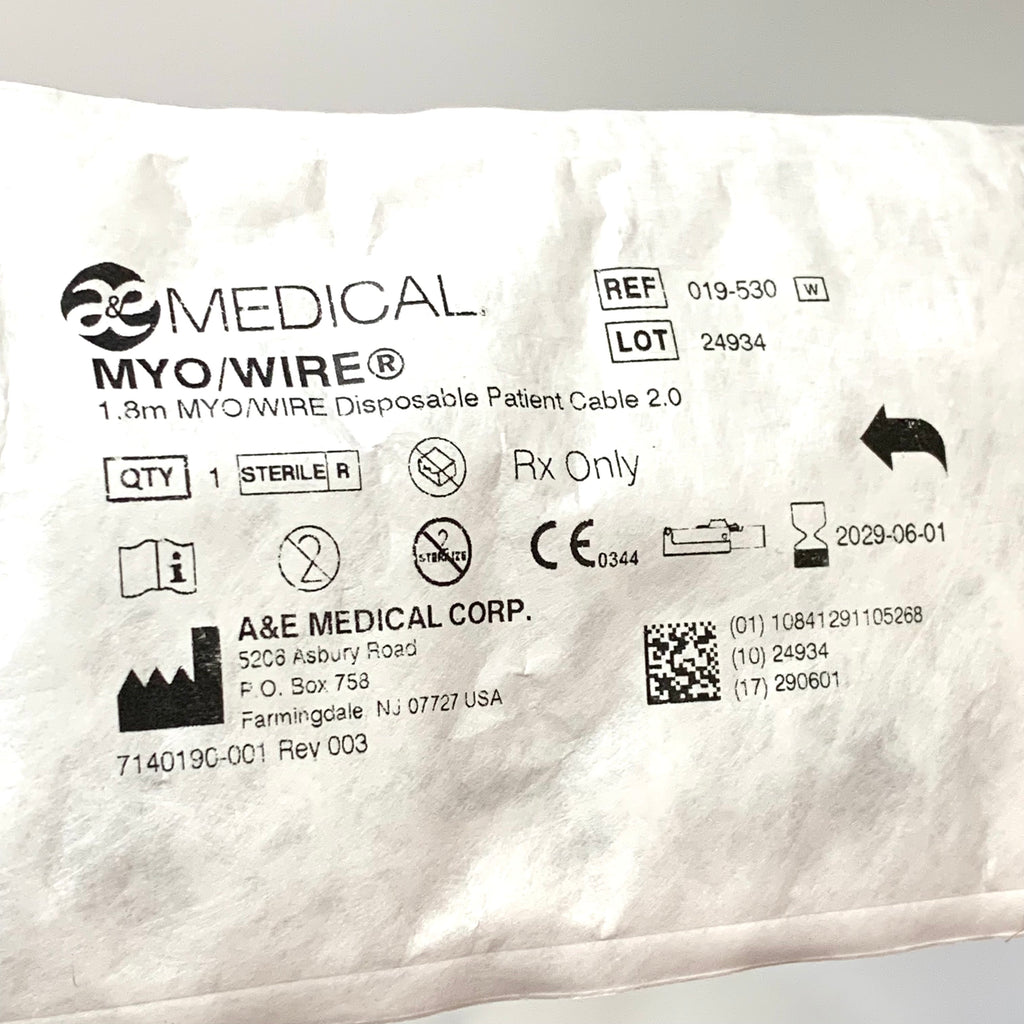 A&E MEDICAL REF 019-530 MYO/WIRE 1.8m Disposable Patient Cable 2.0 Exp.2029/06