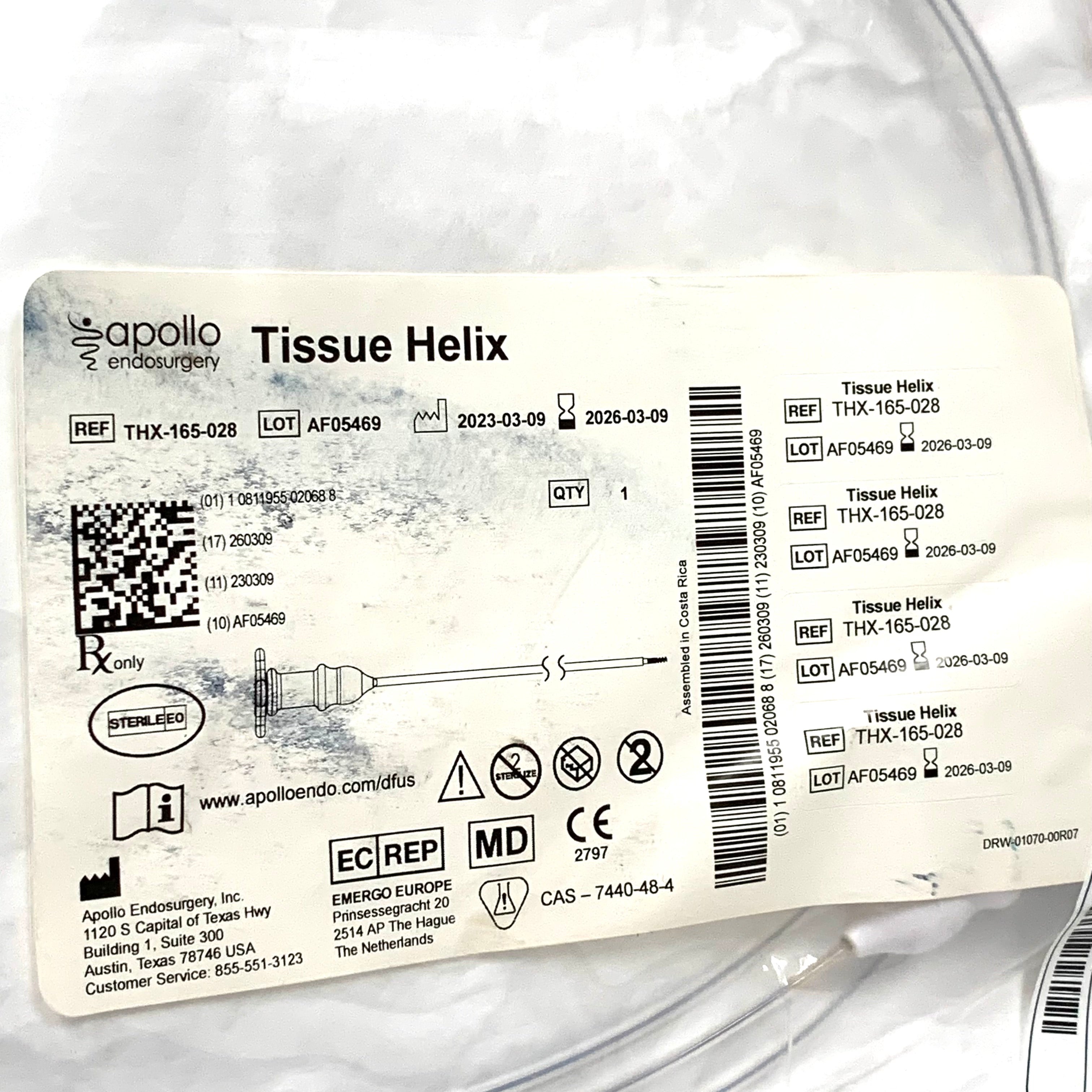 APOLLO ENDOSURGERY REF THX-165-028 Tissue Helix Exp.2026/03