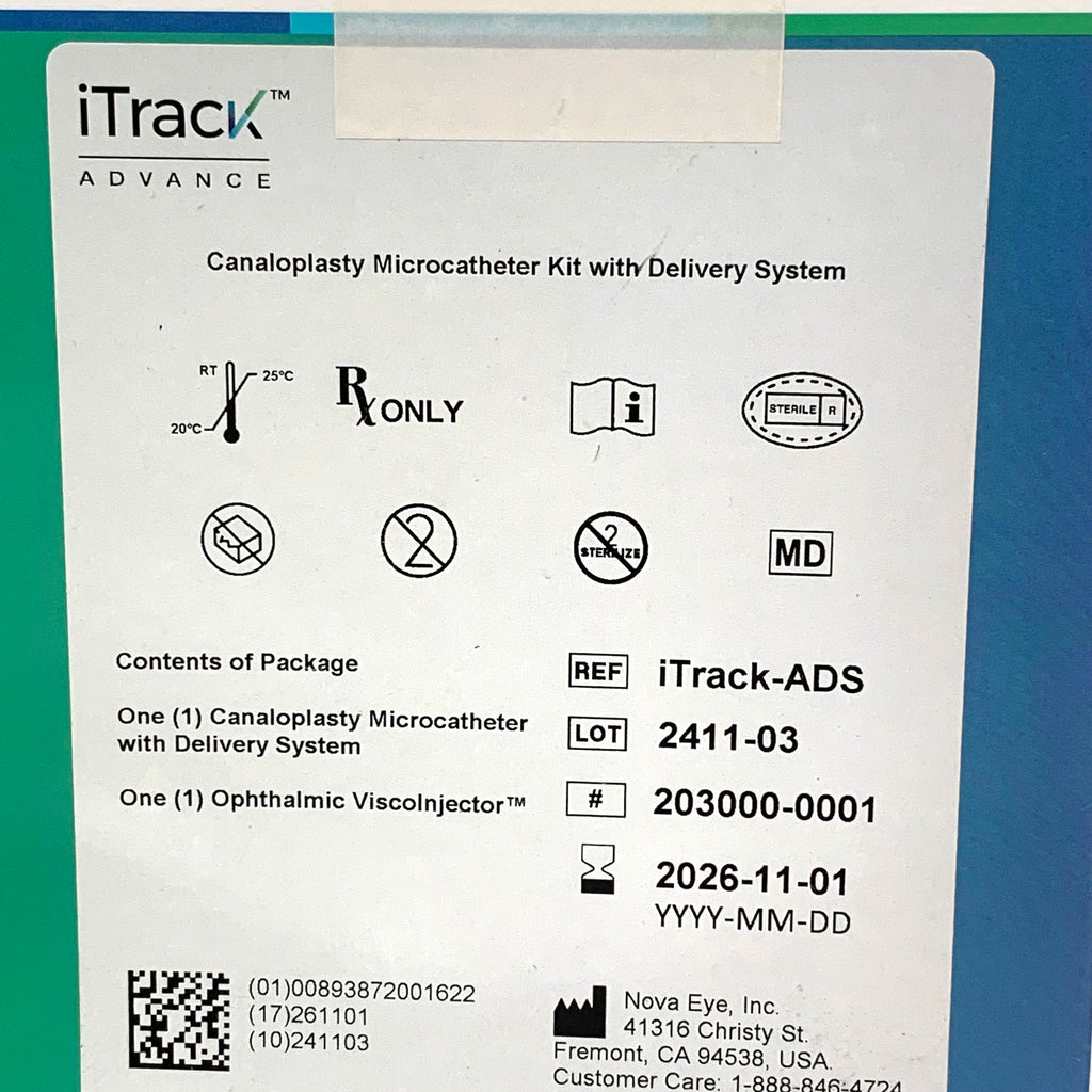 NOVA EYE REF iTrack-ADS iTrack Advance Canaloplasty Microcatheter Kit with Delivery System, Exp.2026/11