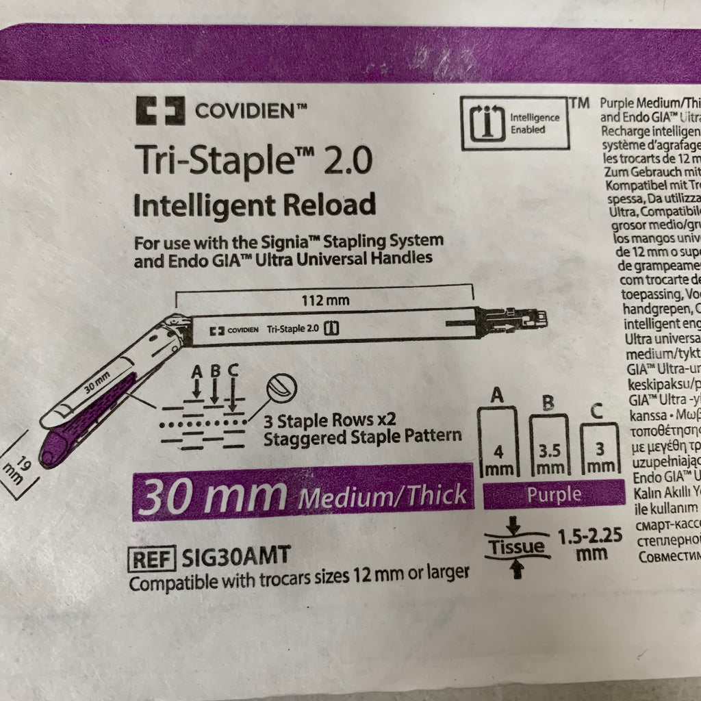 COVIDIEN REF SIG30AMT Tri-Staple 2.0 Intelligent Reload 30mm Medium/Thick Purple Exp.2029/03