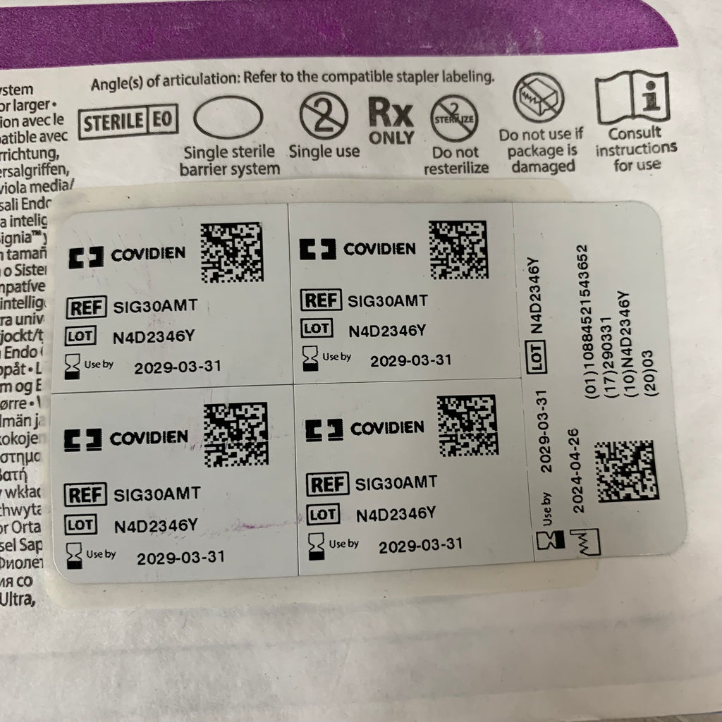 COVIDIEN REF SIG30AMT Tri-Staple 2.0 Intelligent Reload 30mm Medium/Thick Purple Exp.2029/03