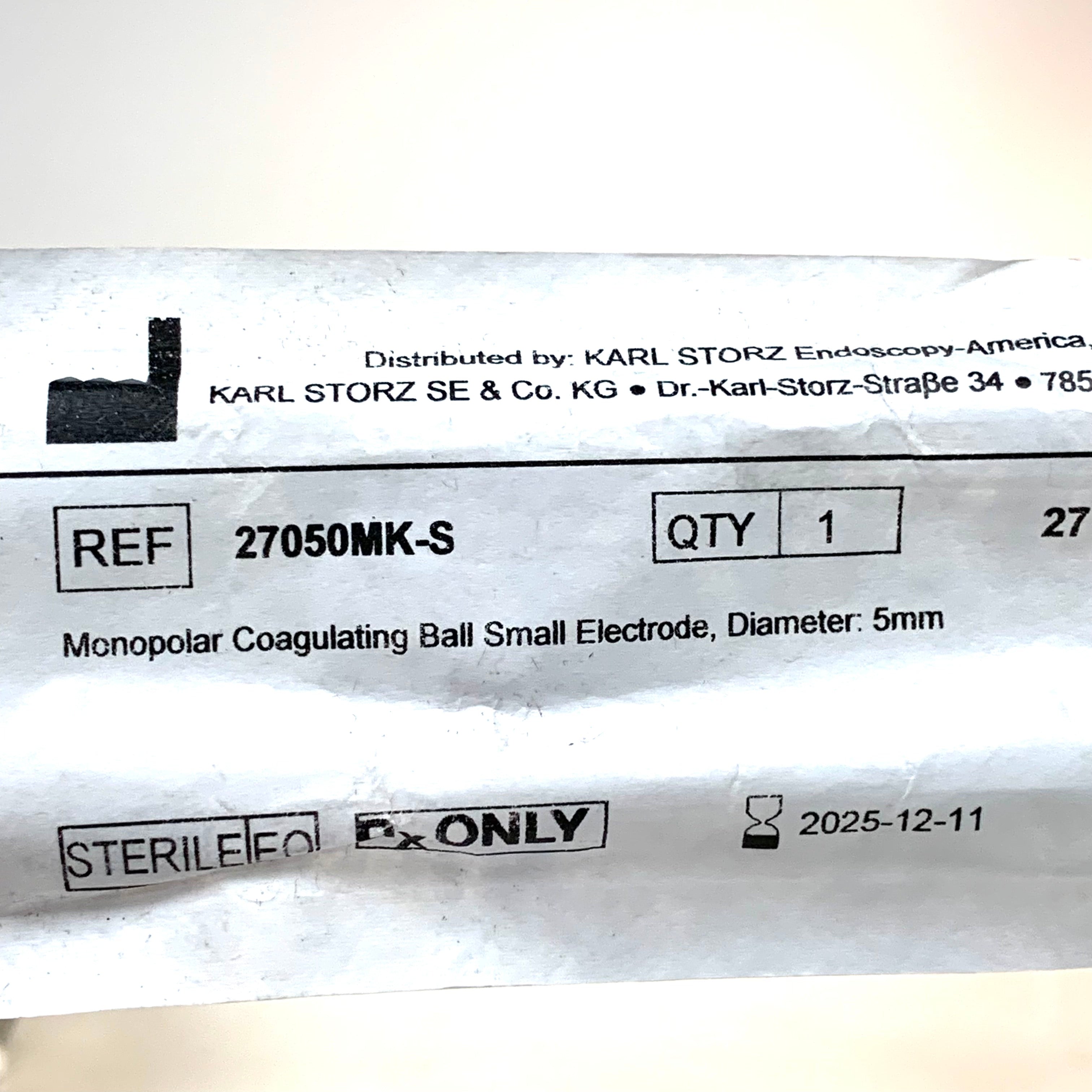 KARL STORZ REF 27050MK-S Monopolar Coagulating Ball Small Electrode 5mm Exp.2025/12